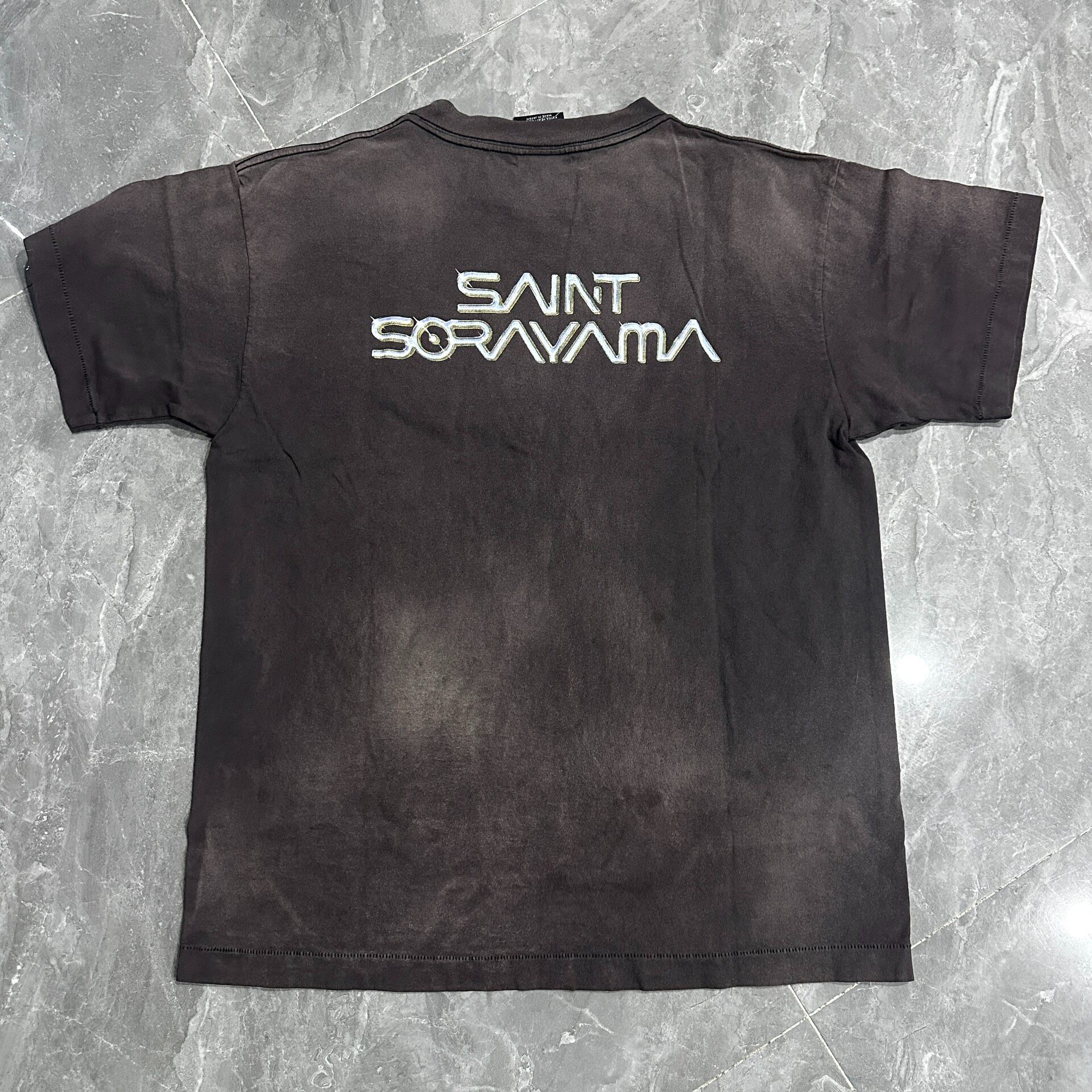 Saint Michael x Sorayama Washed Gray Tee — front