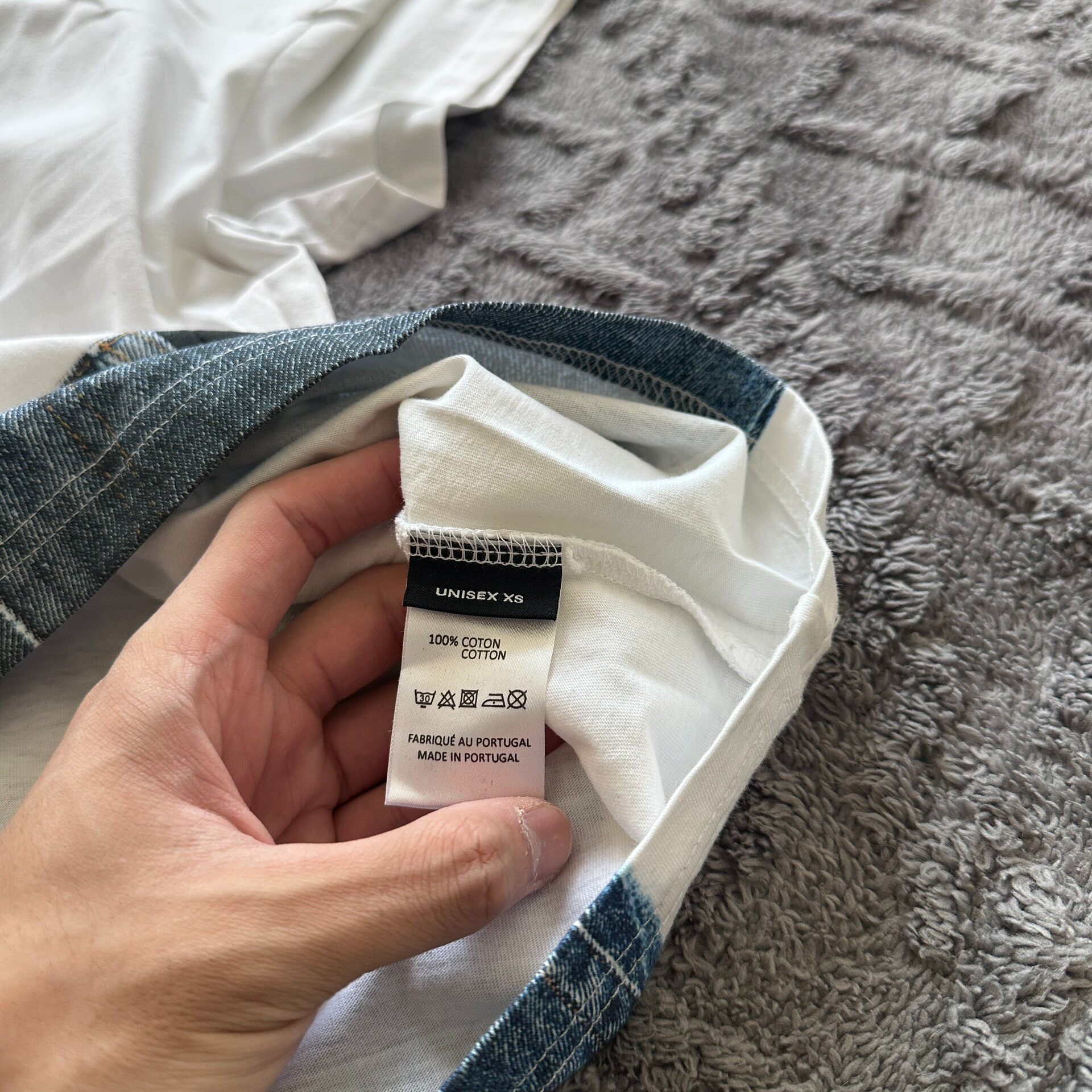 YProject x Gaultier 23ss Denim Print Tee — label