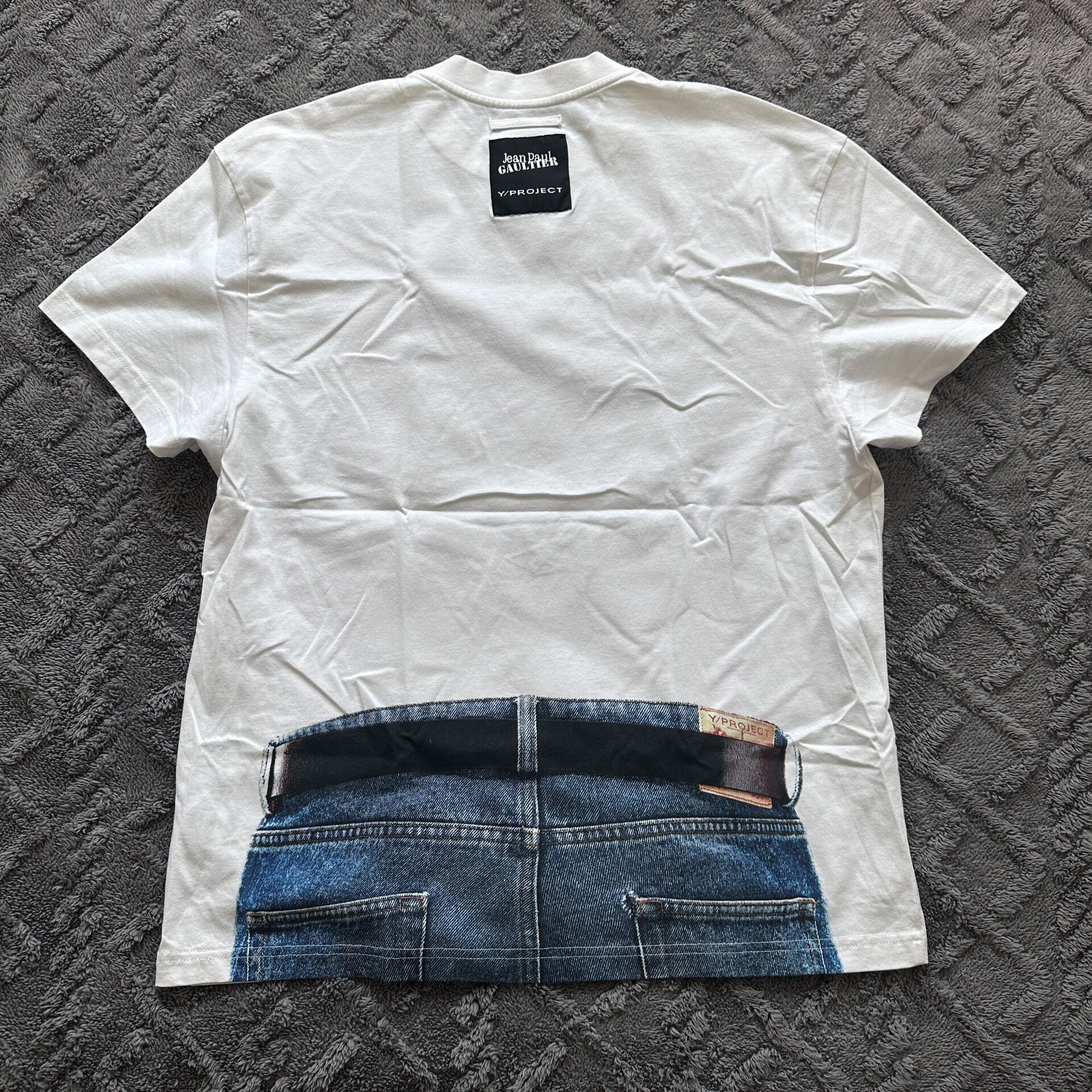 YProject x Gaultier 23ss Denim Print Tee — front