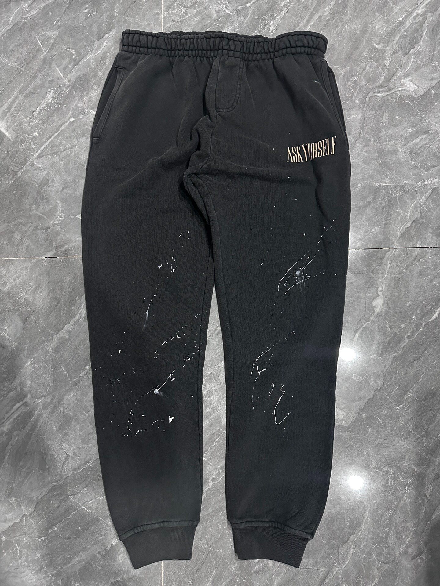 Askyurself Black Splatter Sweatpants