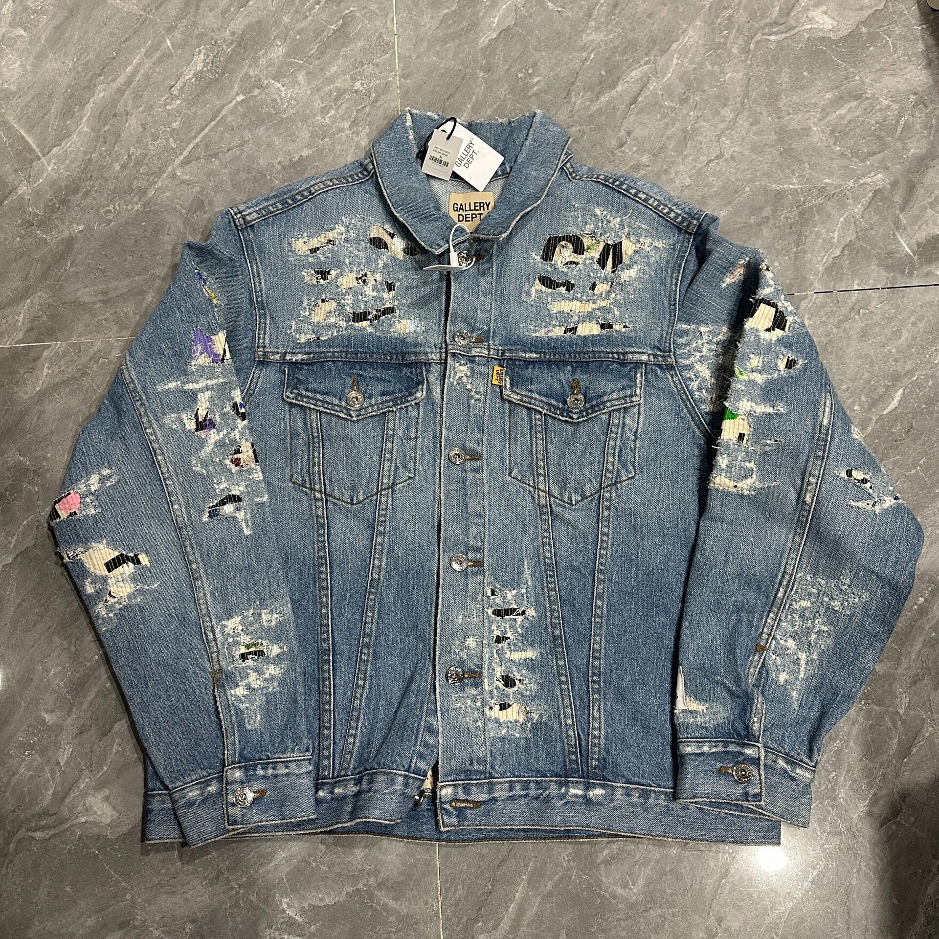 Gallery Dept Distressed Denim Jacket — front