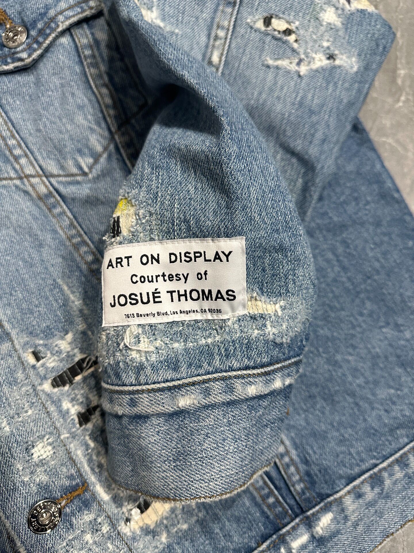 Gallery Dept Distressed Denim Jacket — label