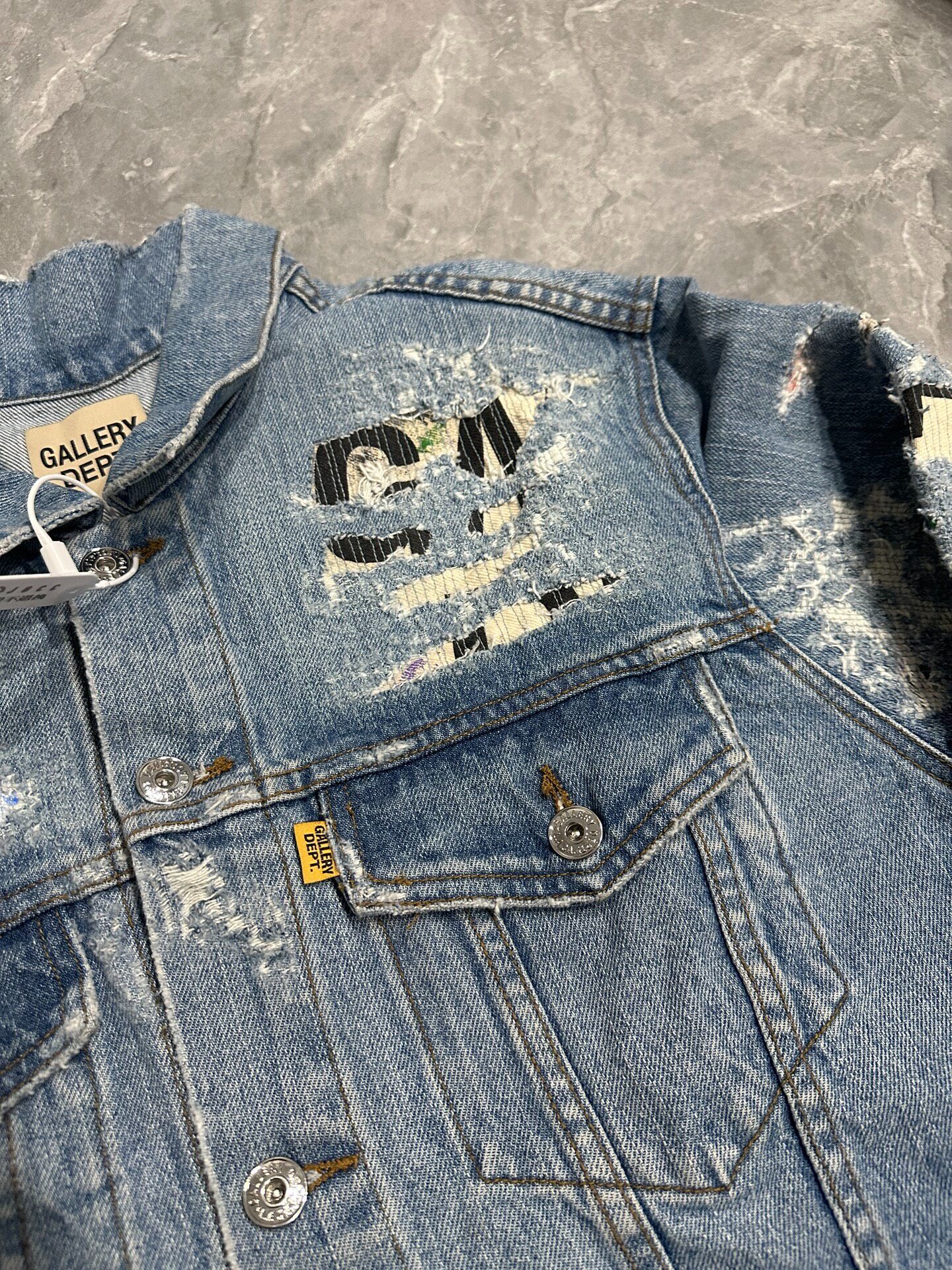 Gallery Dept Distressed Denim Jacket — back