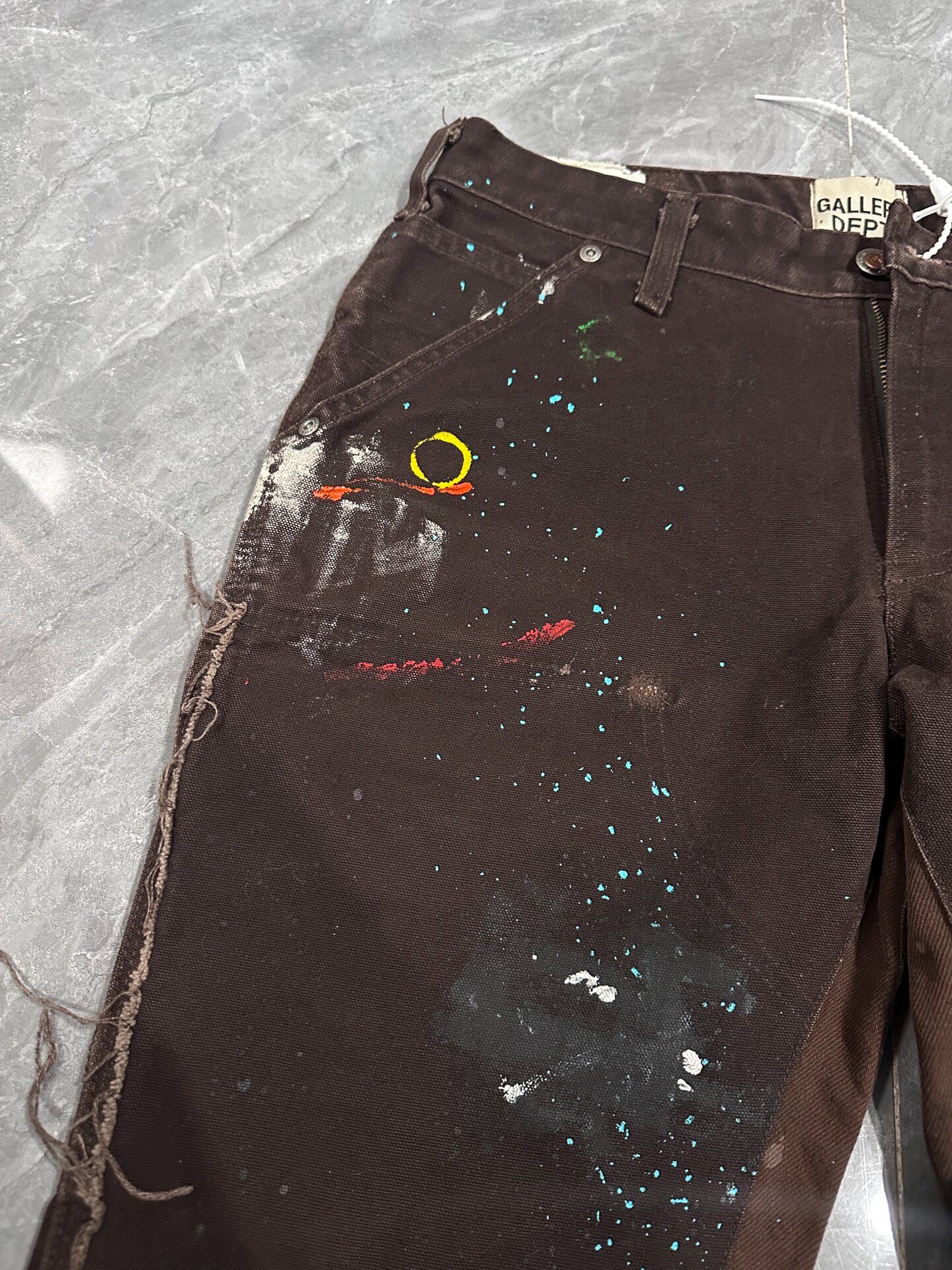 Gallery Dept Limited Brown Paint Splatter Jeans — detail