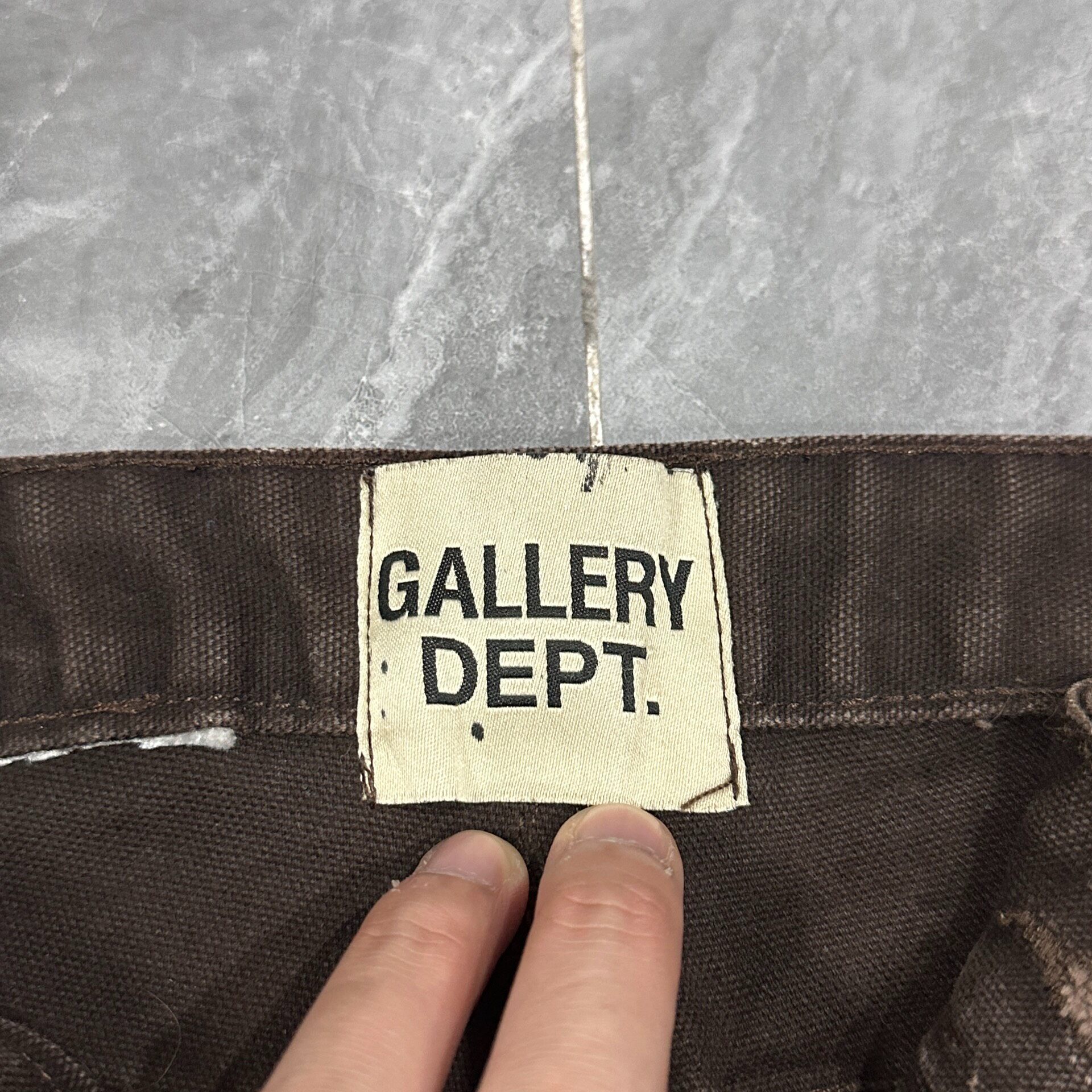 Gallery Dept Limited Brown Paint Splatter Jeans — label