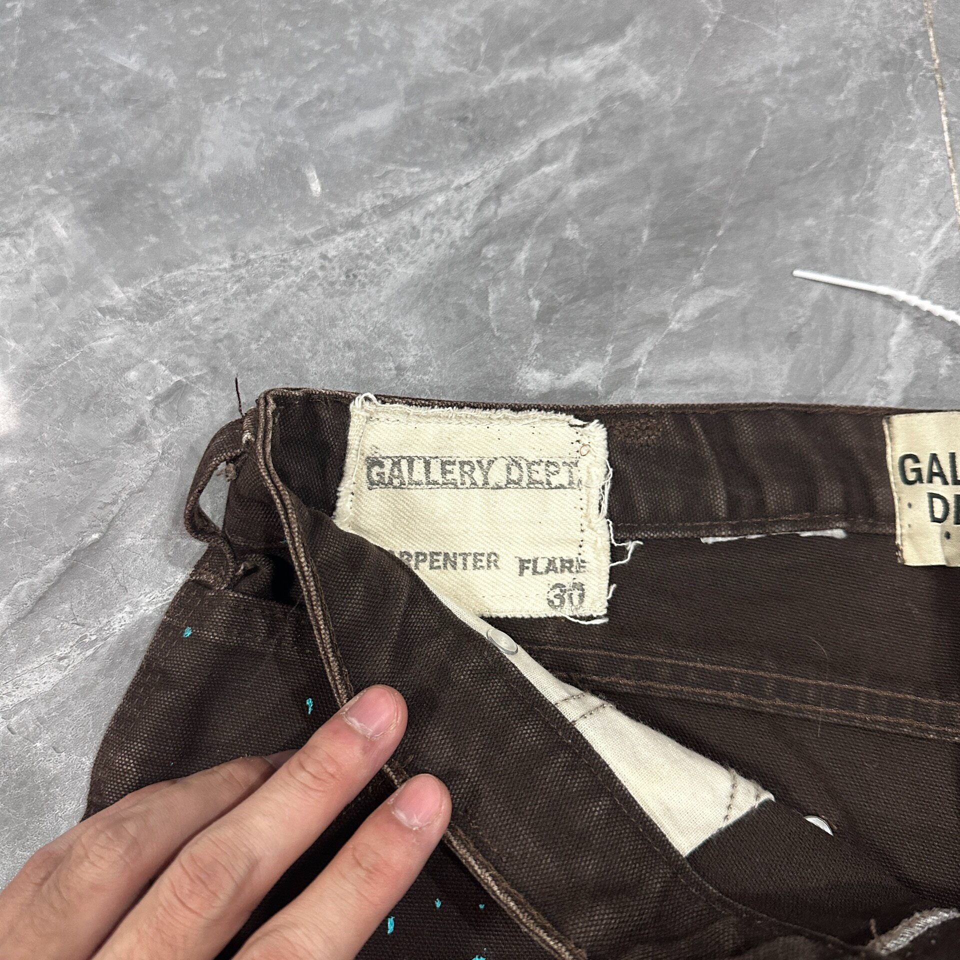 Gallery Dept Limited Brown Paint Splatter Jeans — back