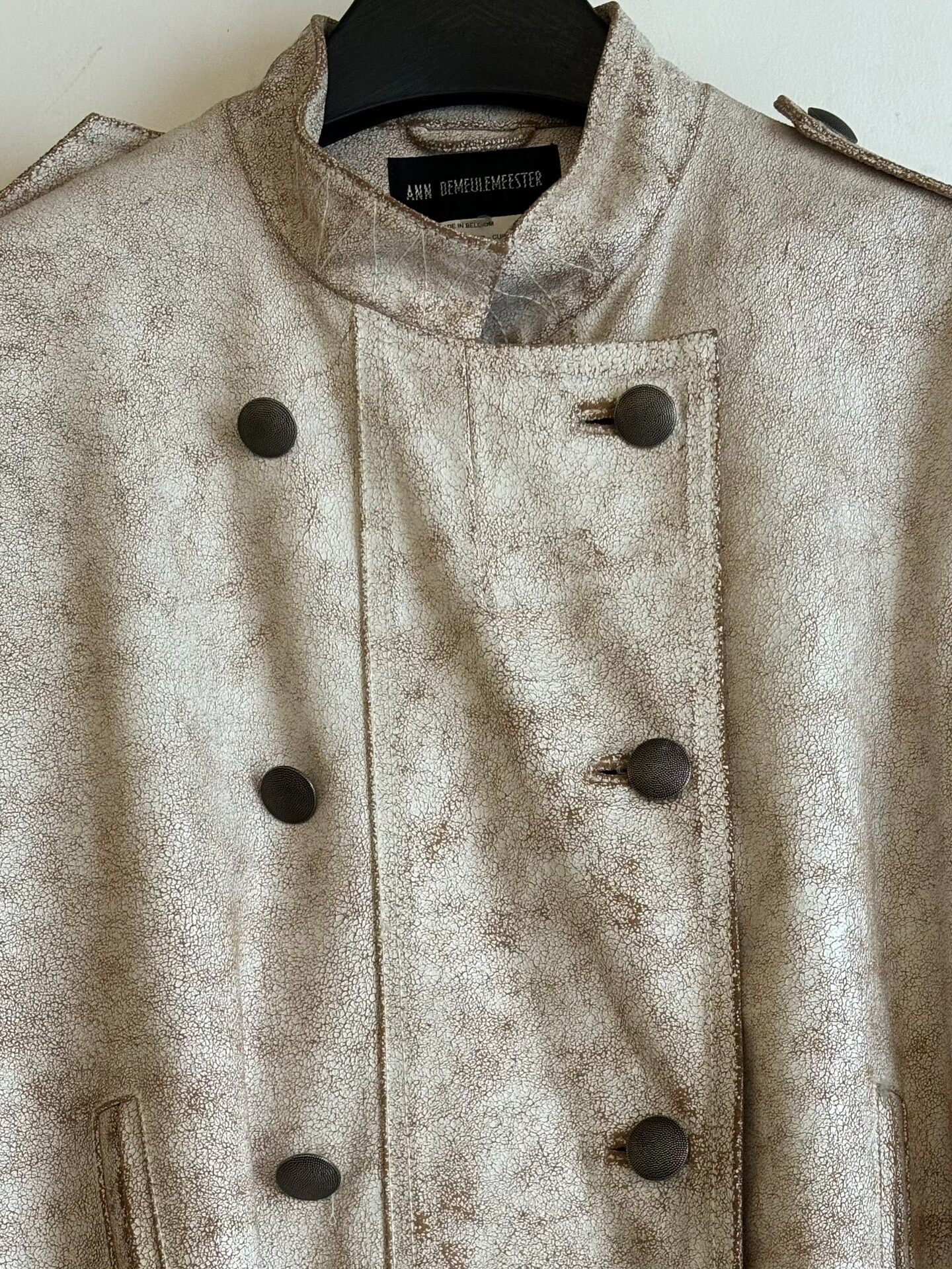 Ann Demeulemeester SS2002 Cracked Leather Jacket
