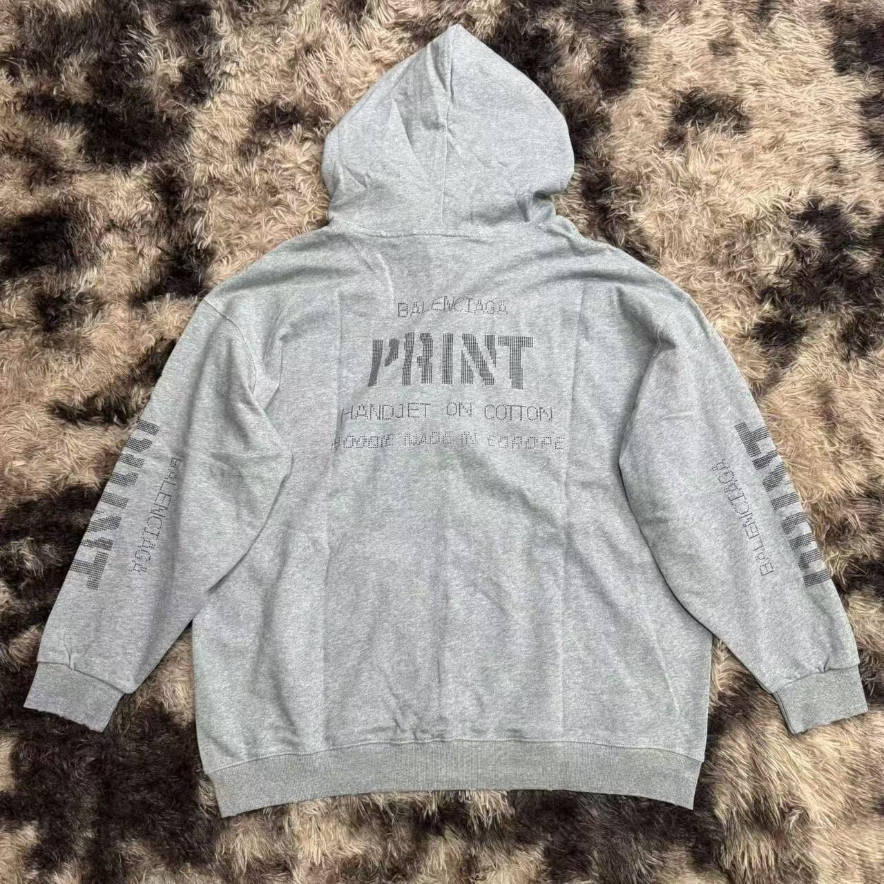 Balenciaga 23ss Distressed Zip-up Hoodie — front