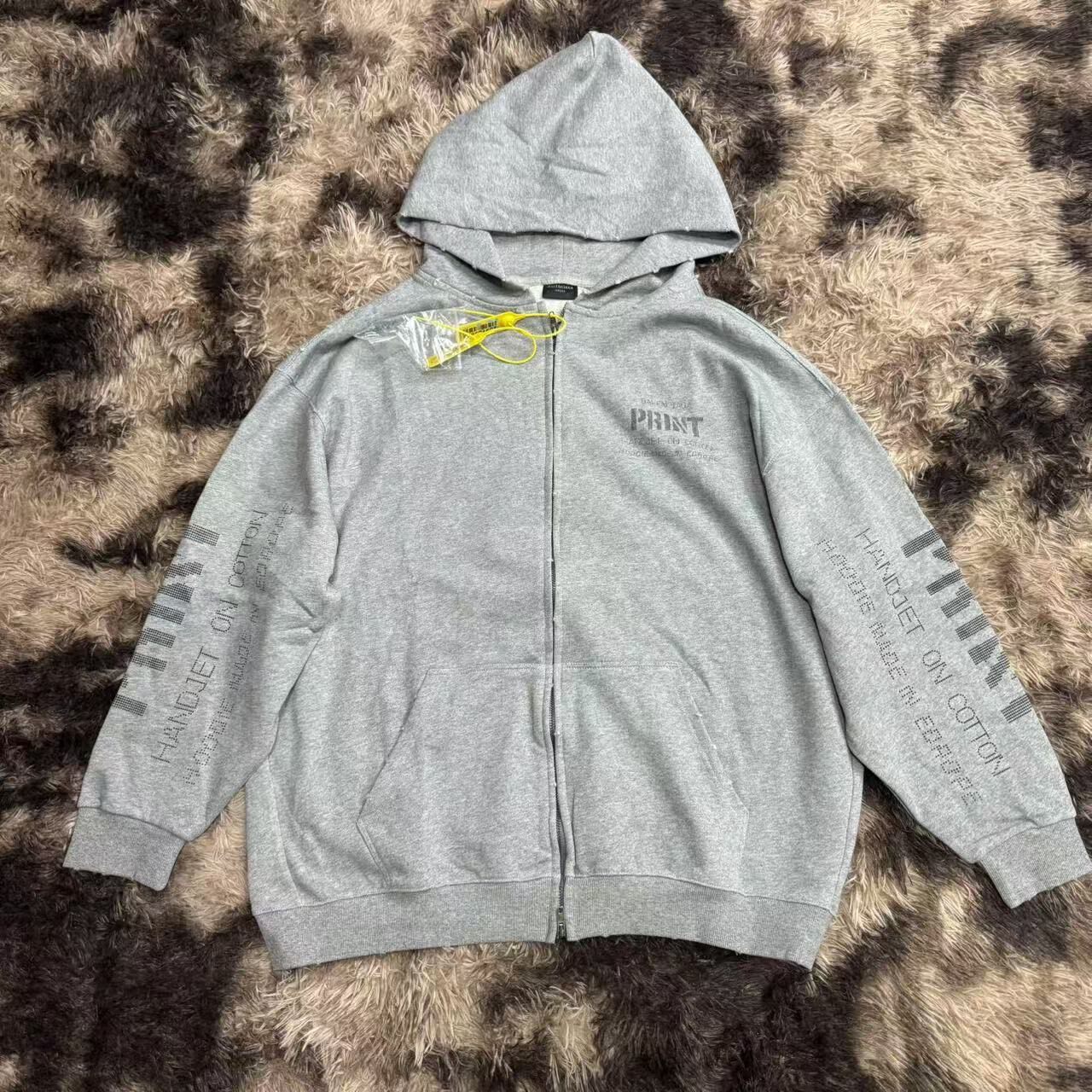 Balenciaga 23ss Distressed Zip-up Hoodie