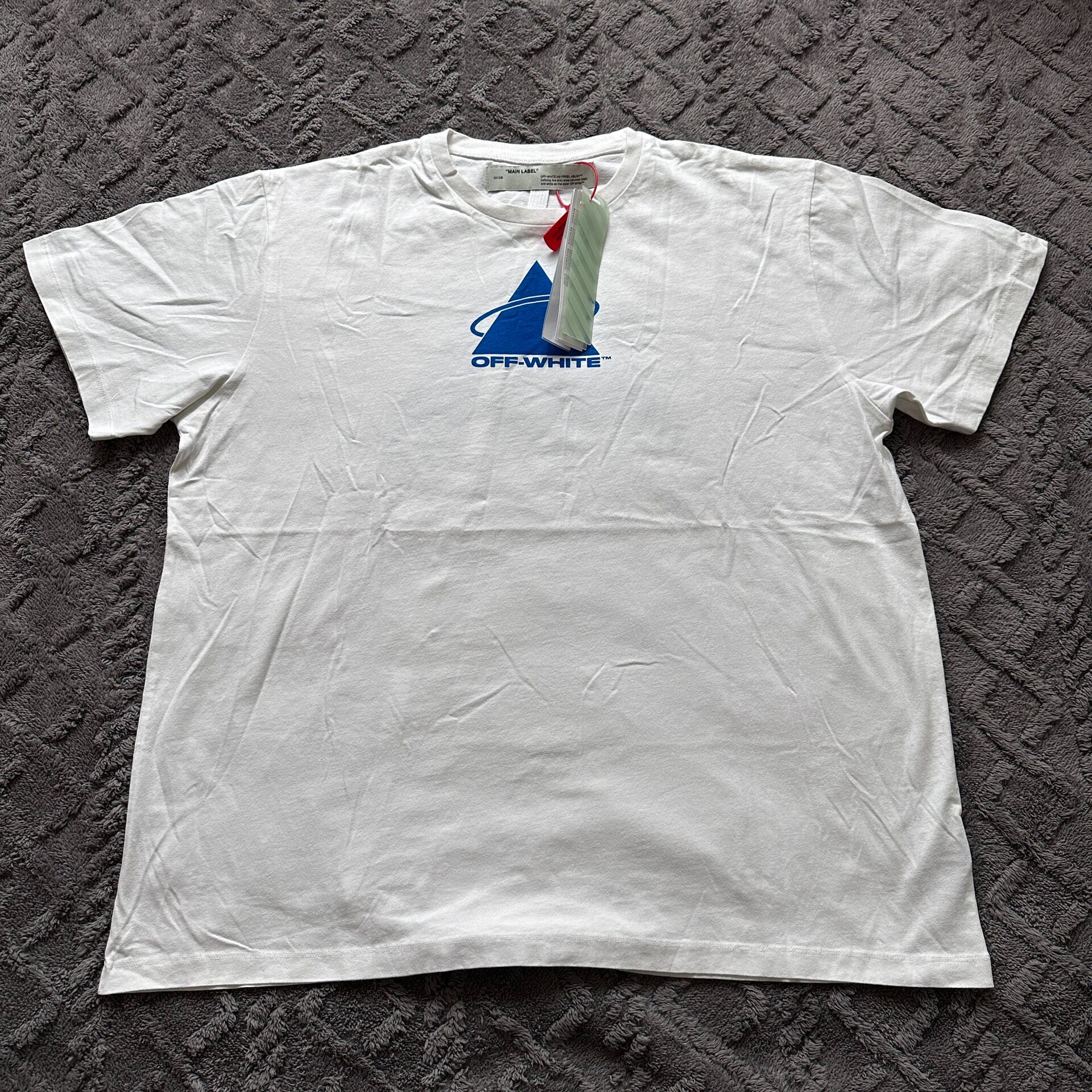 Off-White White Blue Graphic Short Sleeve Tee — front