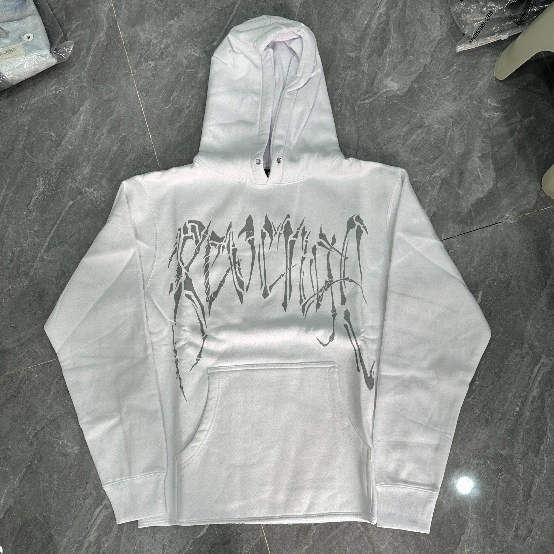 Revenge 3M Reflective Skull Hoodie — front