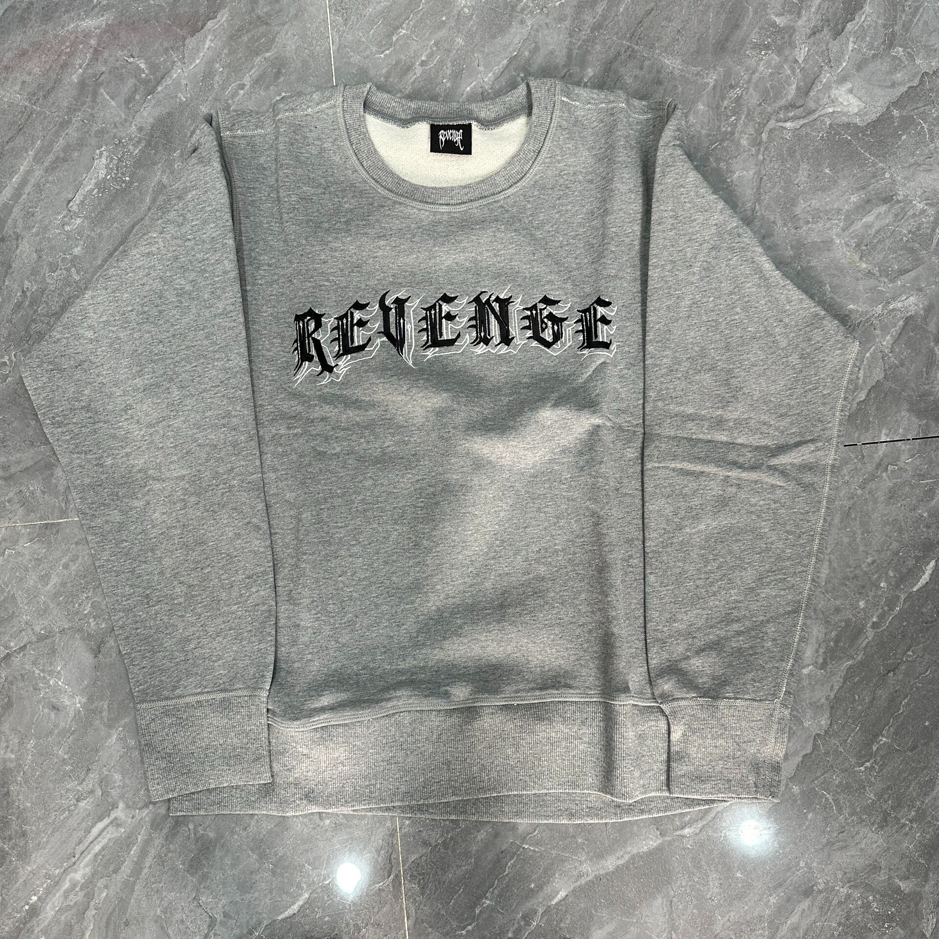 Revenge Grey Gothic Crewneck Sweatshirt