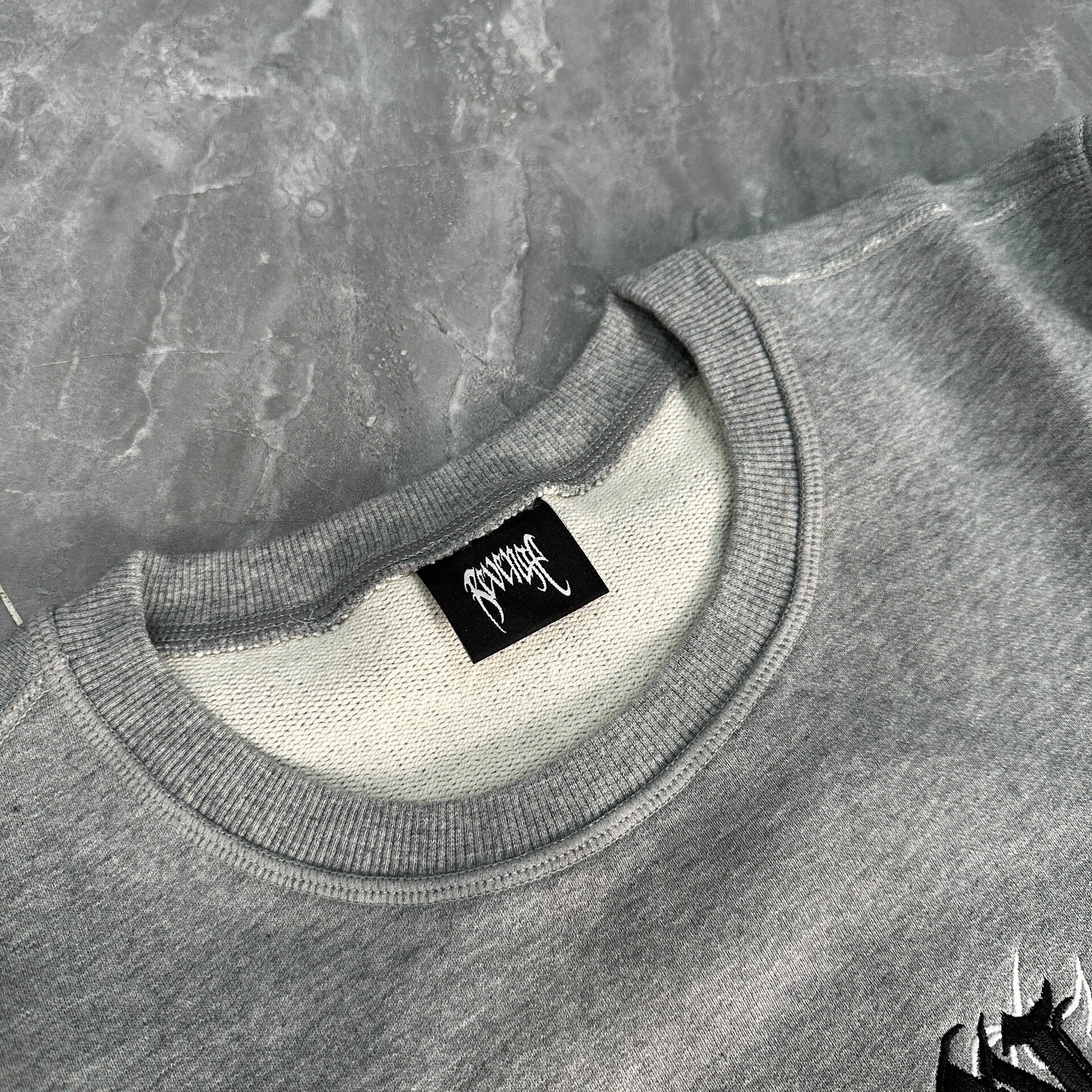 Revenge Grey Gothic Crewneck Sweatshirt — front