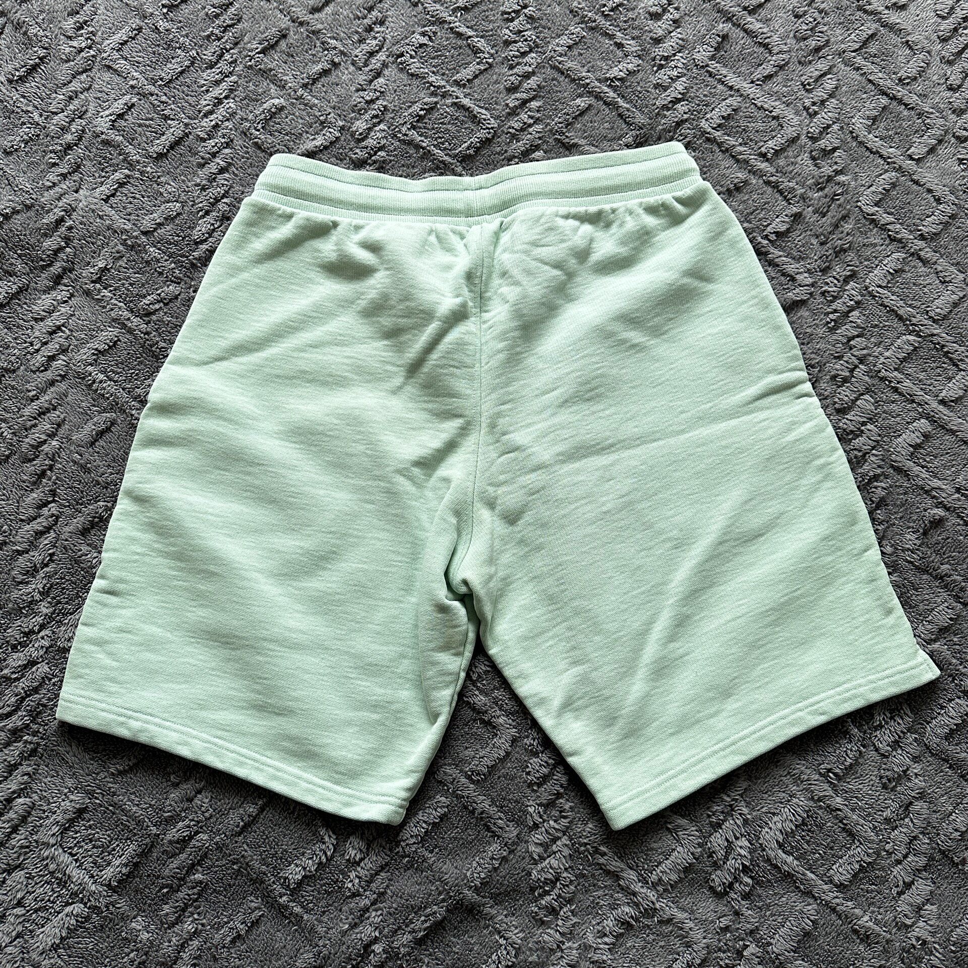 AMI Paris Mint Green Heart Embroidery Shorts — front