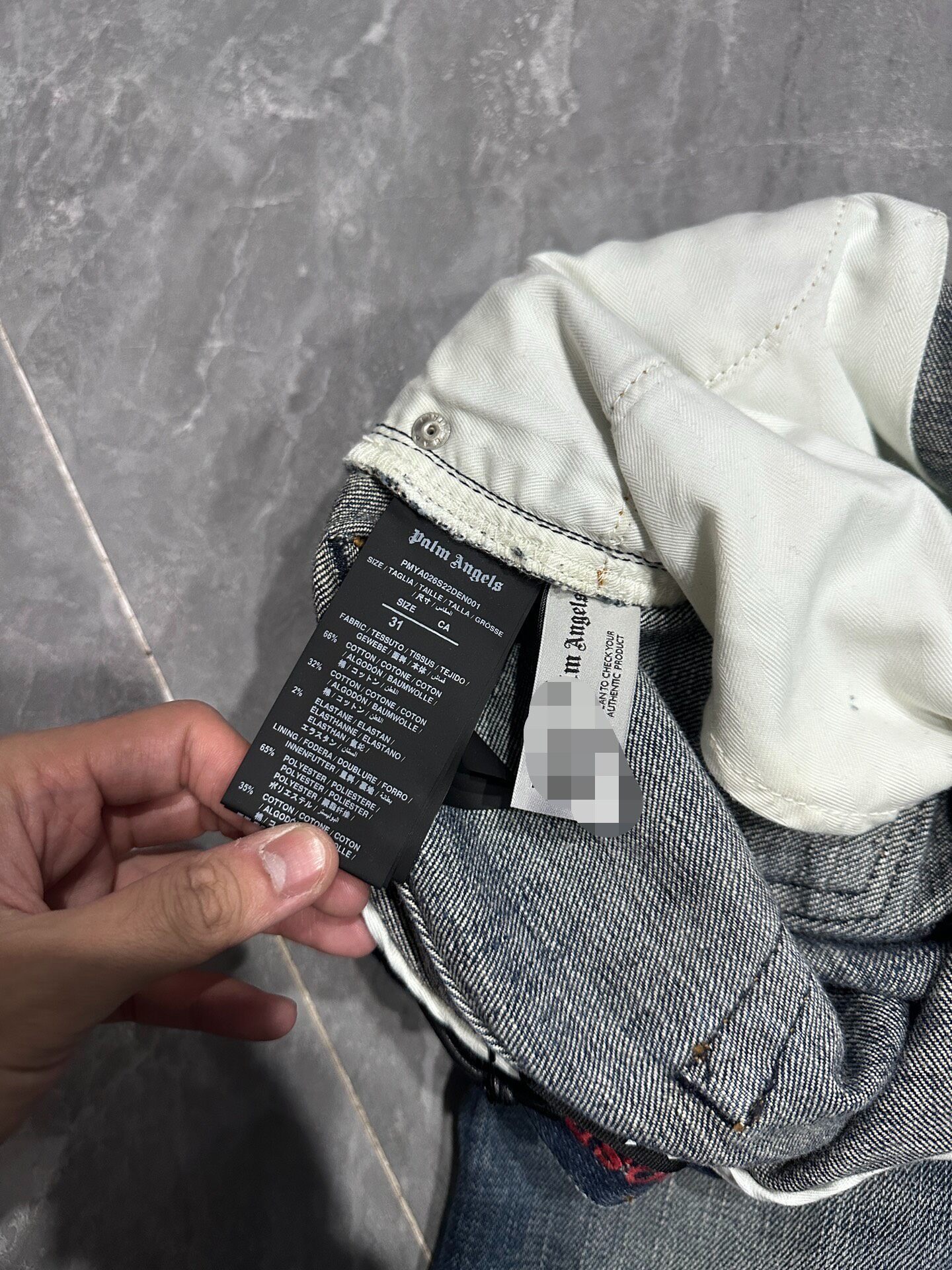 Palm Angels Distressed Denim Jeans — back