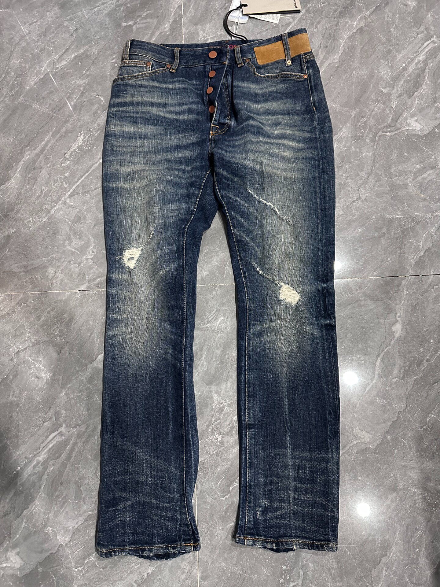 Palm Angels Distressed Denim Jeans — front