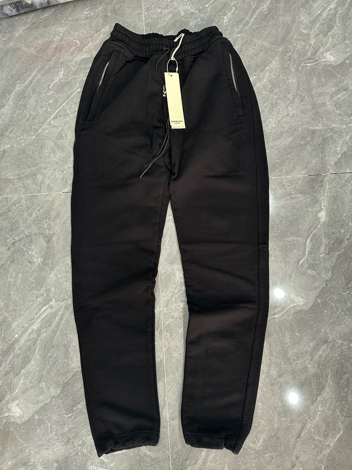 Represent Black Drawstring Embroidery Pants