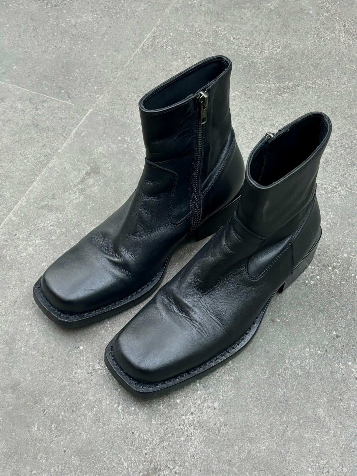 Ann Demeulemeester Square-Toe Military Boots