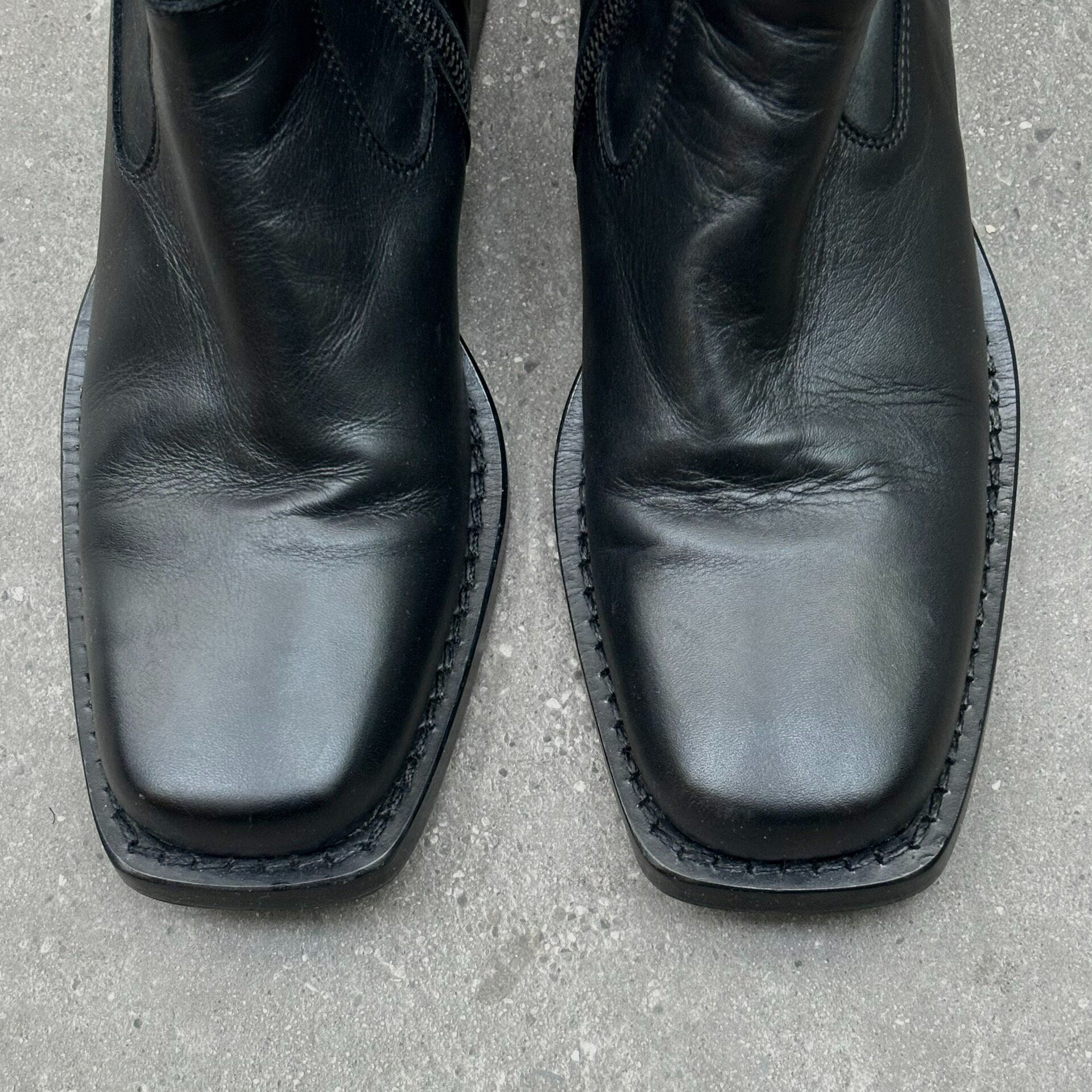 Ann Demeulemeester Square-Toe Military Boots — back