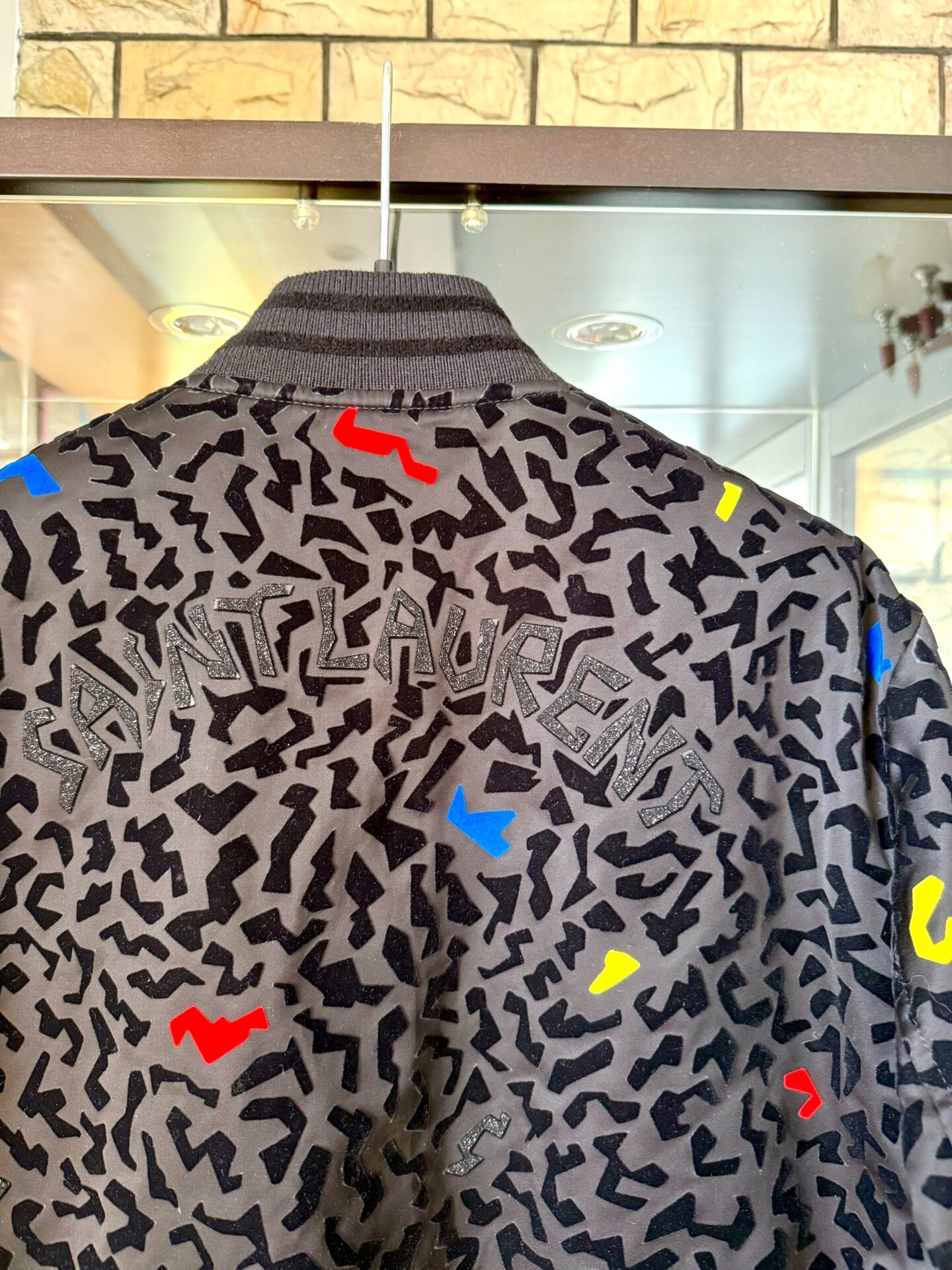 Saint Laurent 21FW Velvet Bomber Jacket — label