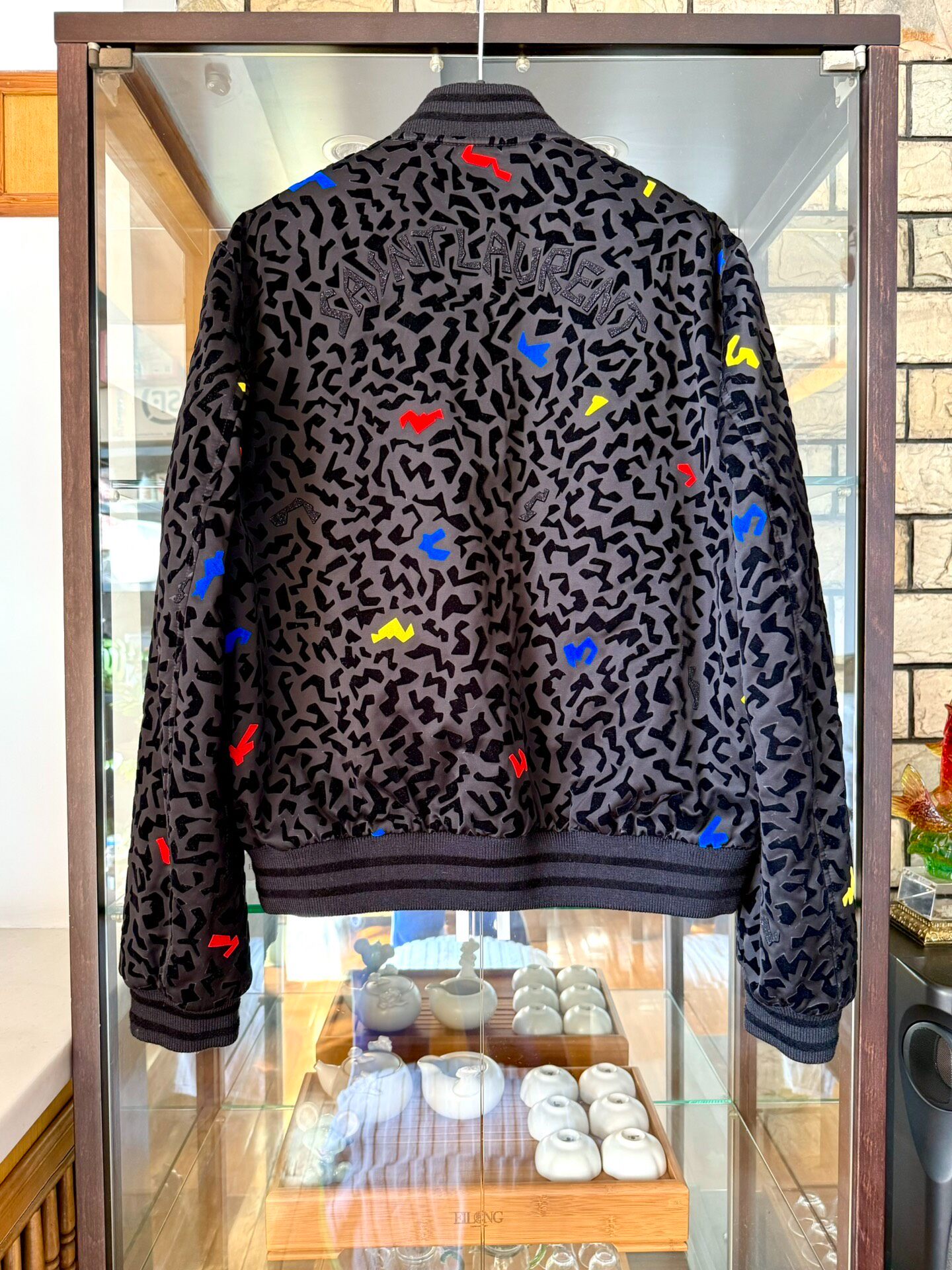 Saint Laurent 21FW Velvet Bomber Jacket — back