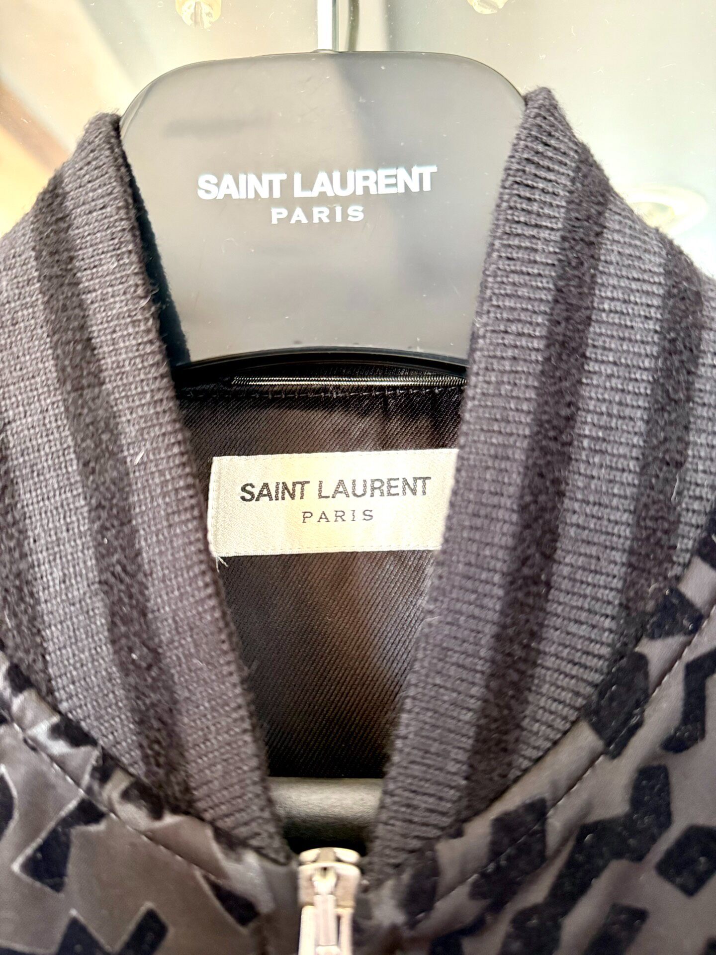 Saint Laurent 21FW Velvet Bomber Jacket — detail