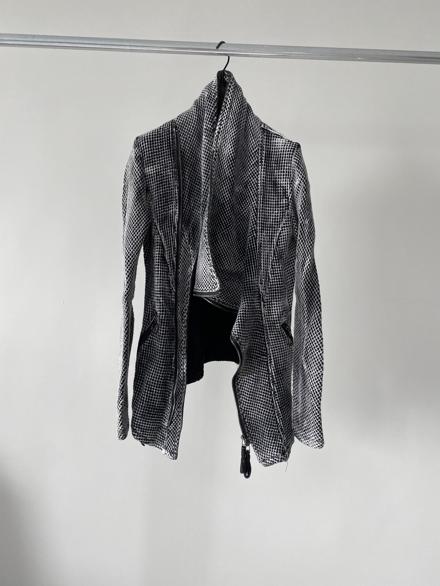 Kmrii Dark Grid-Patterned Jacket — front