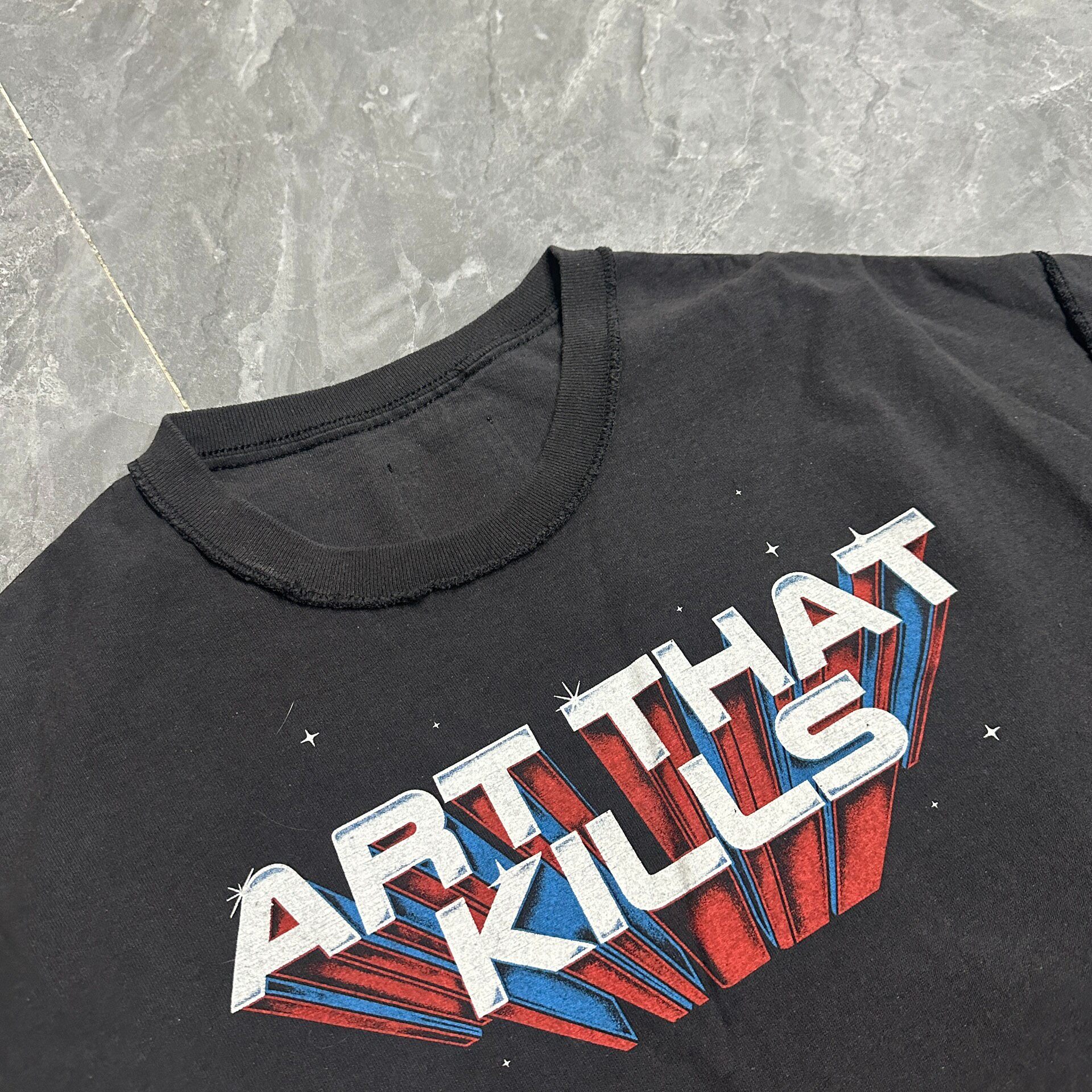 Gallery Dept Black Short Sleeve Tee — detail