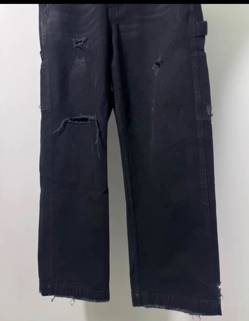 ERD 24ss Black Distressed Carpenter Pants — front