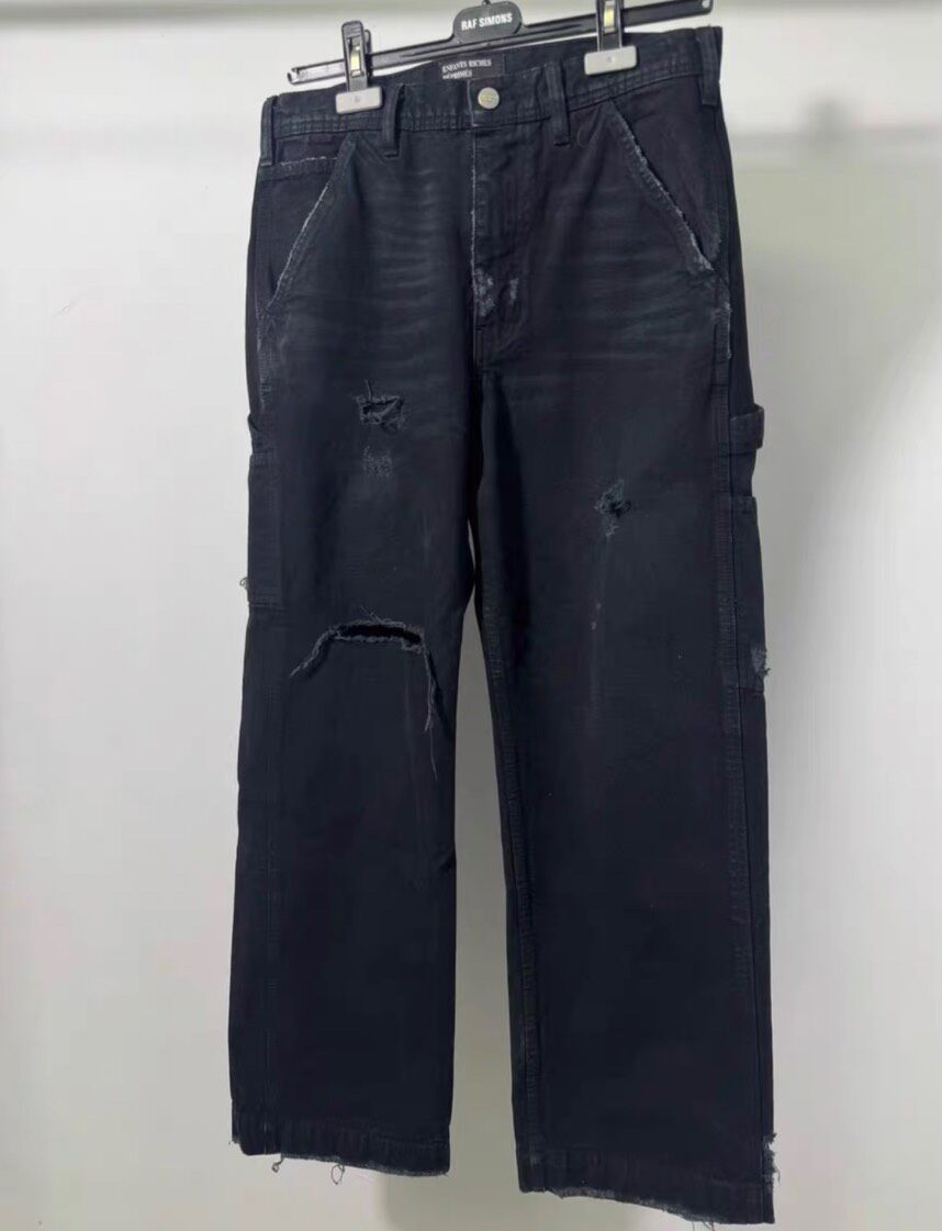 ERD 24ss Black Distressed Carpenter Pants