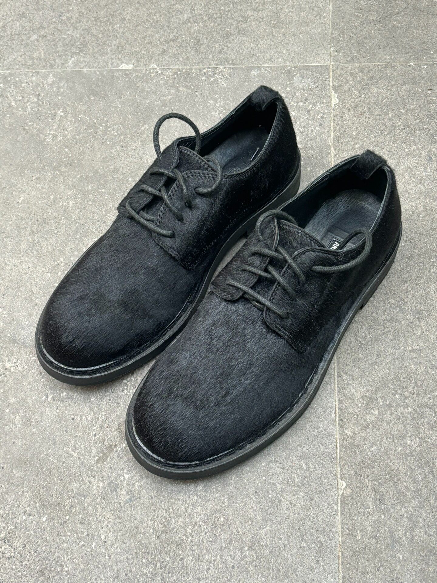 Ann Demeulemeester Horsehair Derby Shoes — front