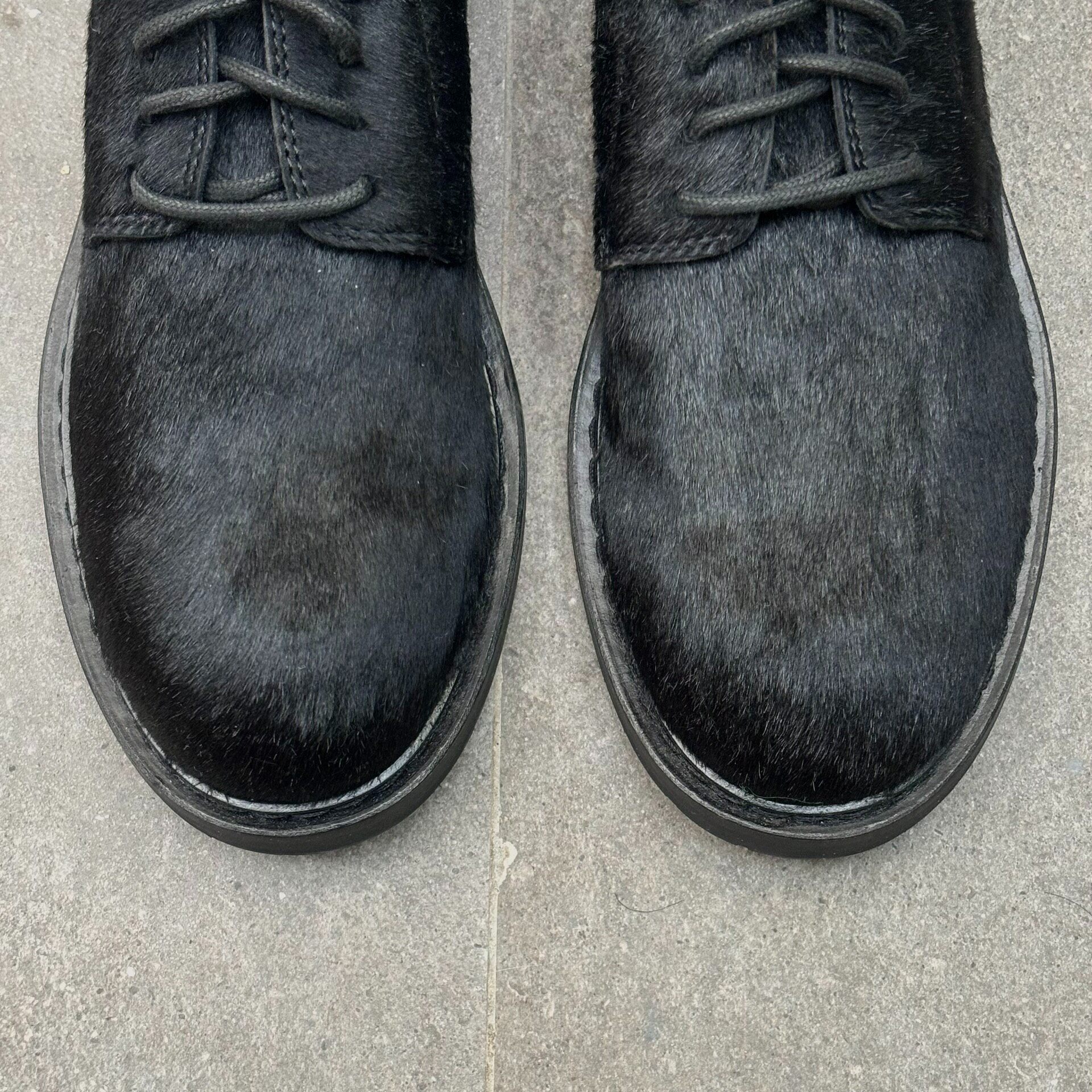 Ann Demeulemeester Horsehair Derby Shoes — back