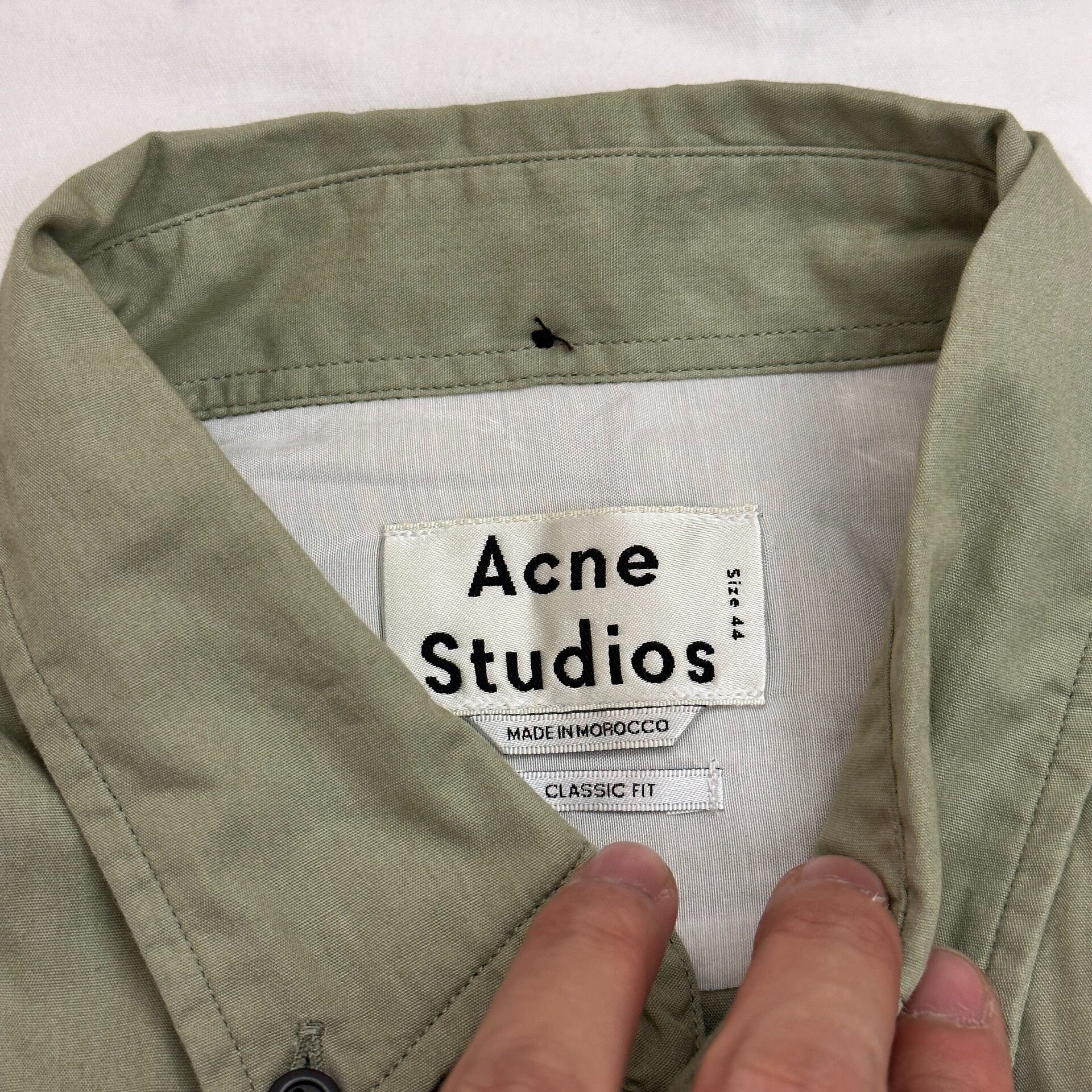 Acne Studios Olive Green Long Sleeve Shirt — detail