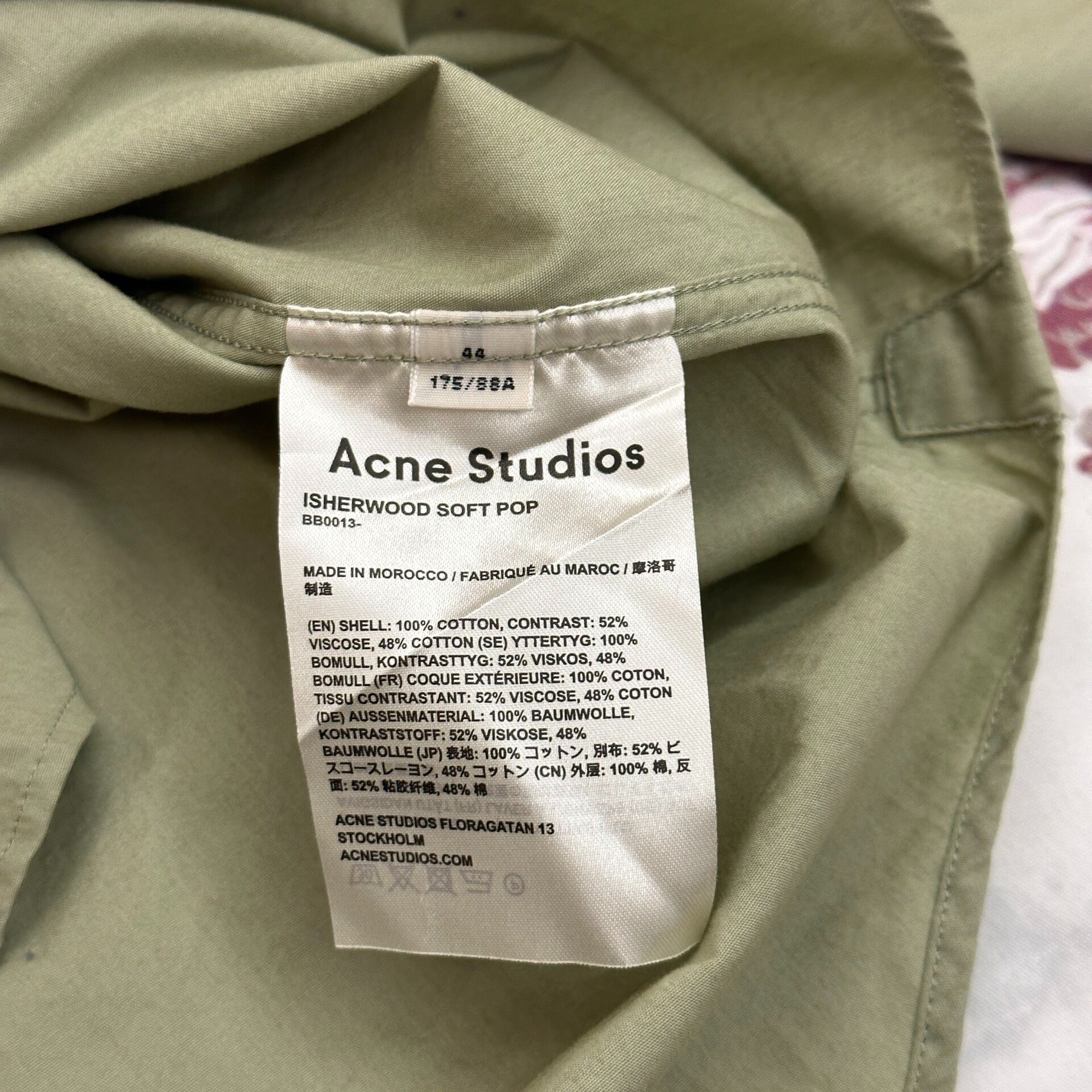 Acne Studios Olive Green Long Sleeve Shirt — back