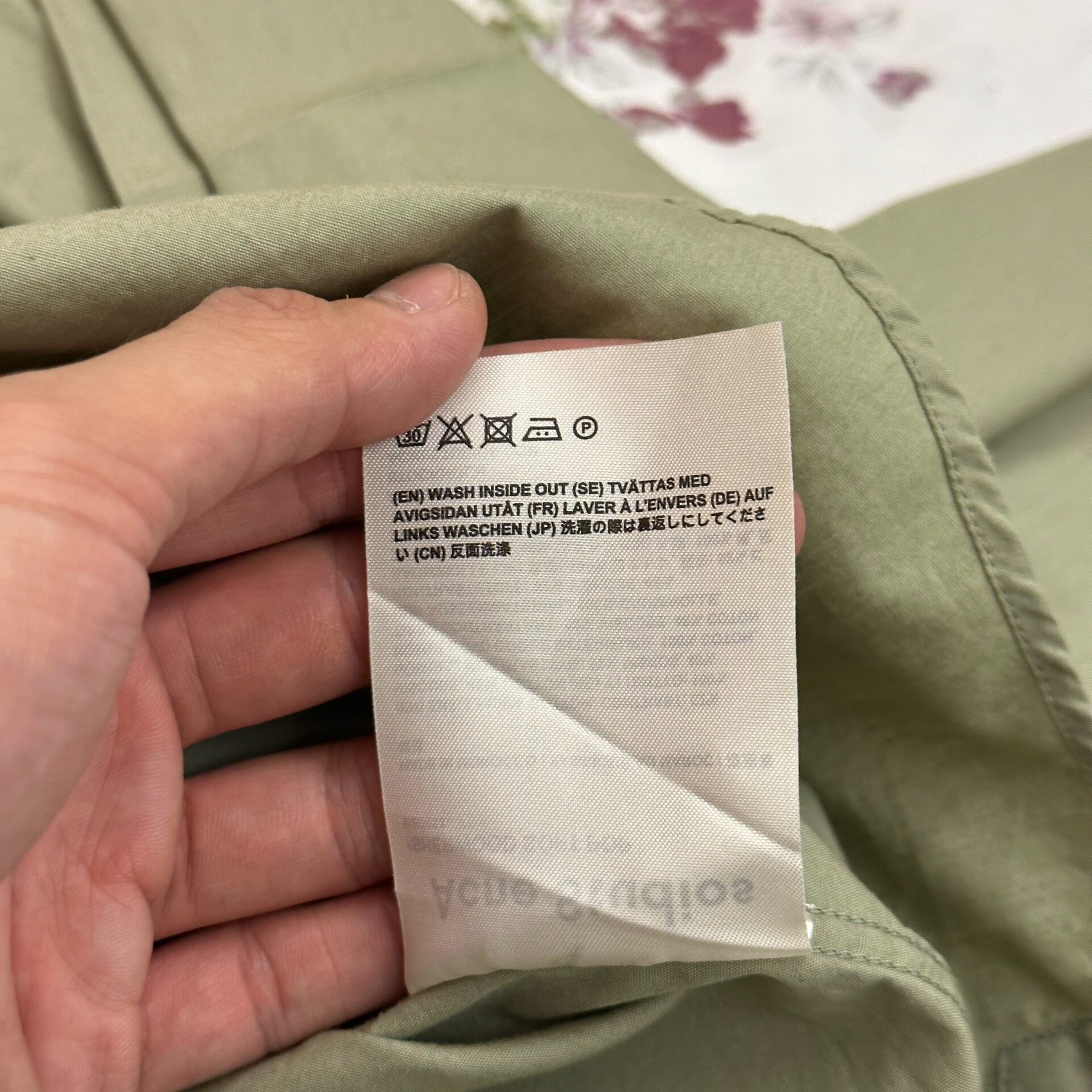 Acne Studios Olive Green Long Sleeve Shirt — label