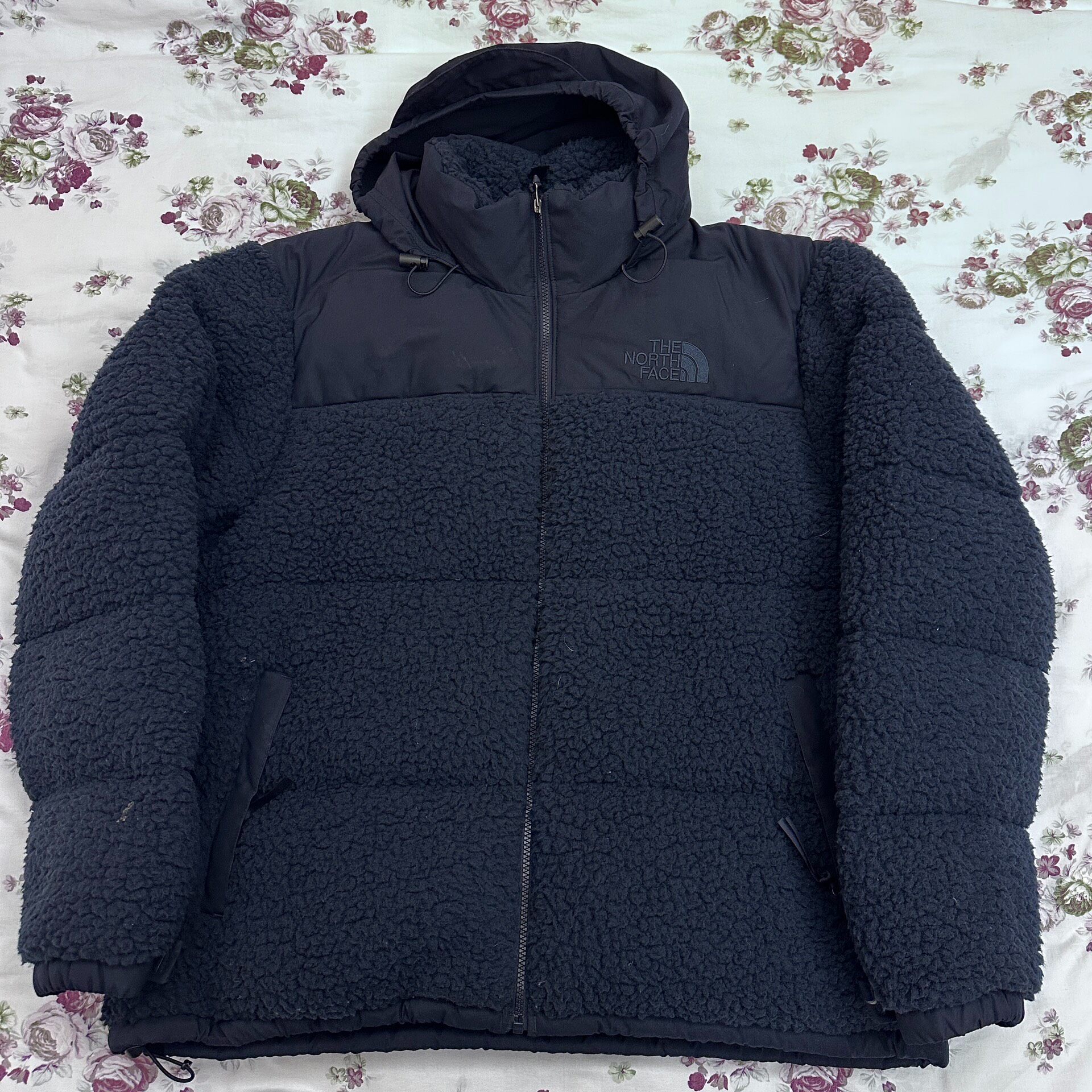 The North Face Navy Fleece Down Jacket