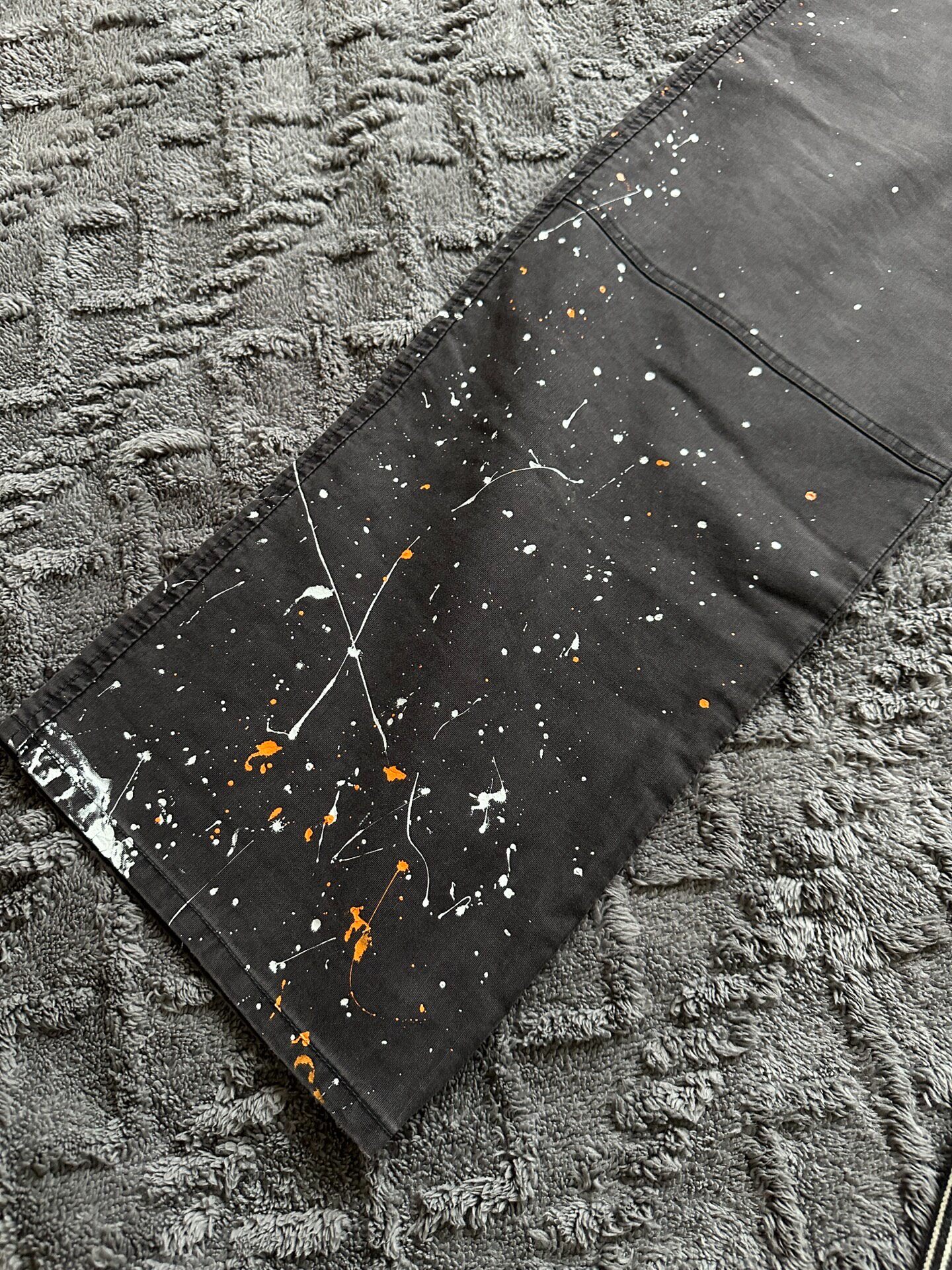 Maison Mihara Yasuhiro Paint Splatter Striped Pants — detail