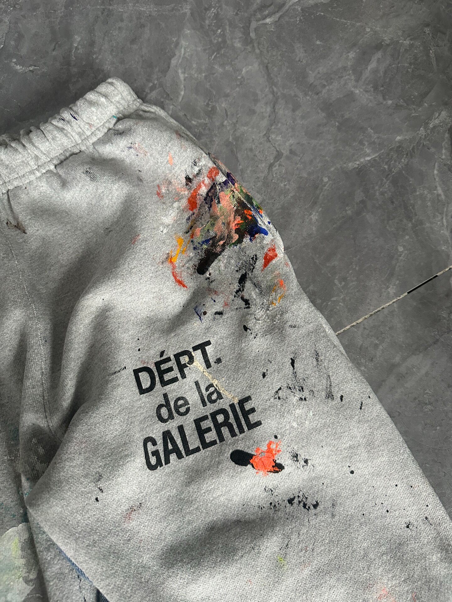Gallery Dept Flared Gray Paint-Splatter Pants — detail