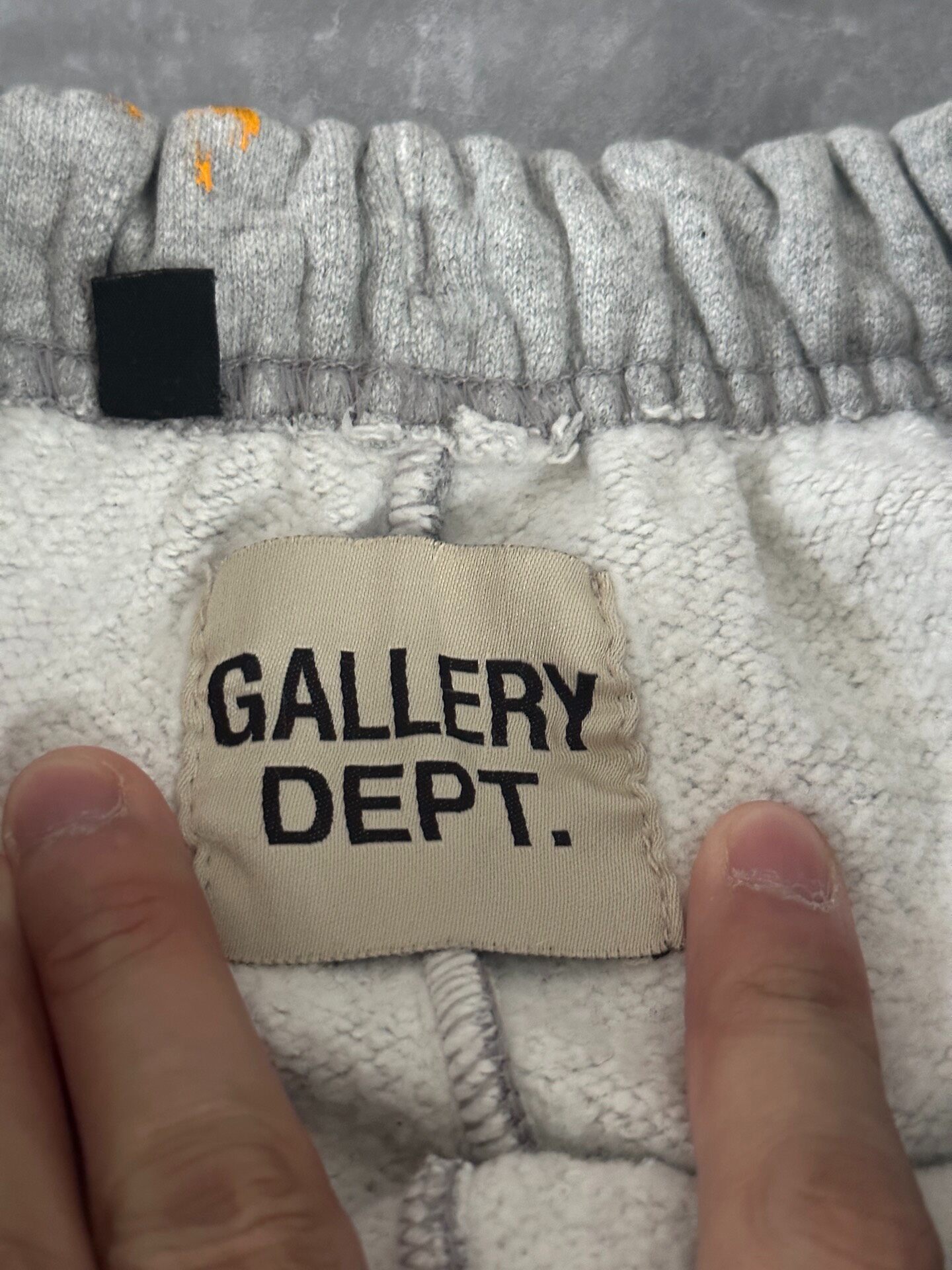 Gallery Dept Flared Gray Paint-Splatter Pants — label