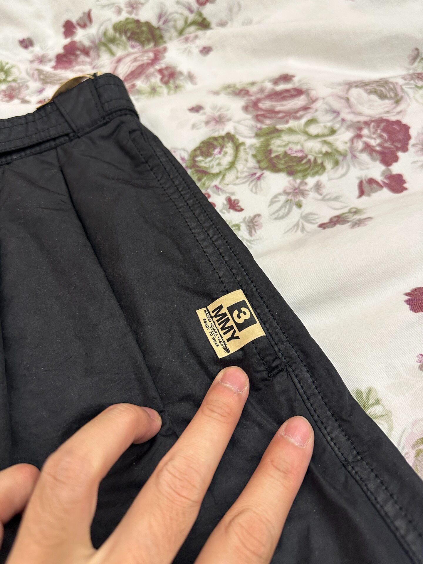 Maison Mihara Yasuhiro Black Wide-Leg Cargo Pants — back