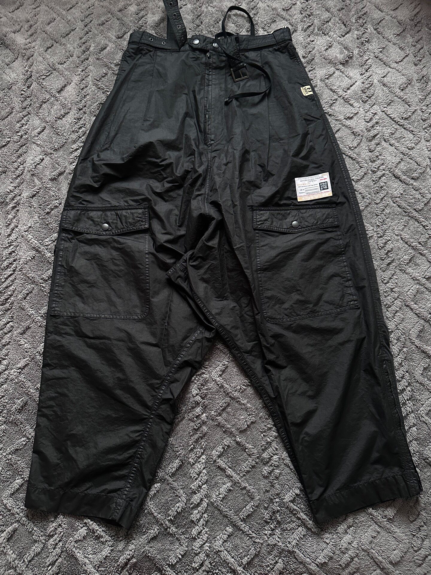 Maison Mihara Yasuhiro Black Wide-Leg Cargo Pants