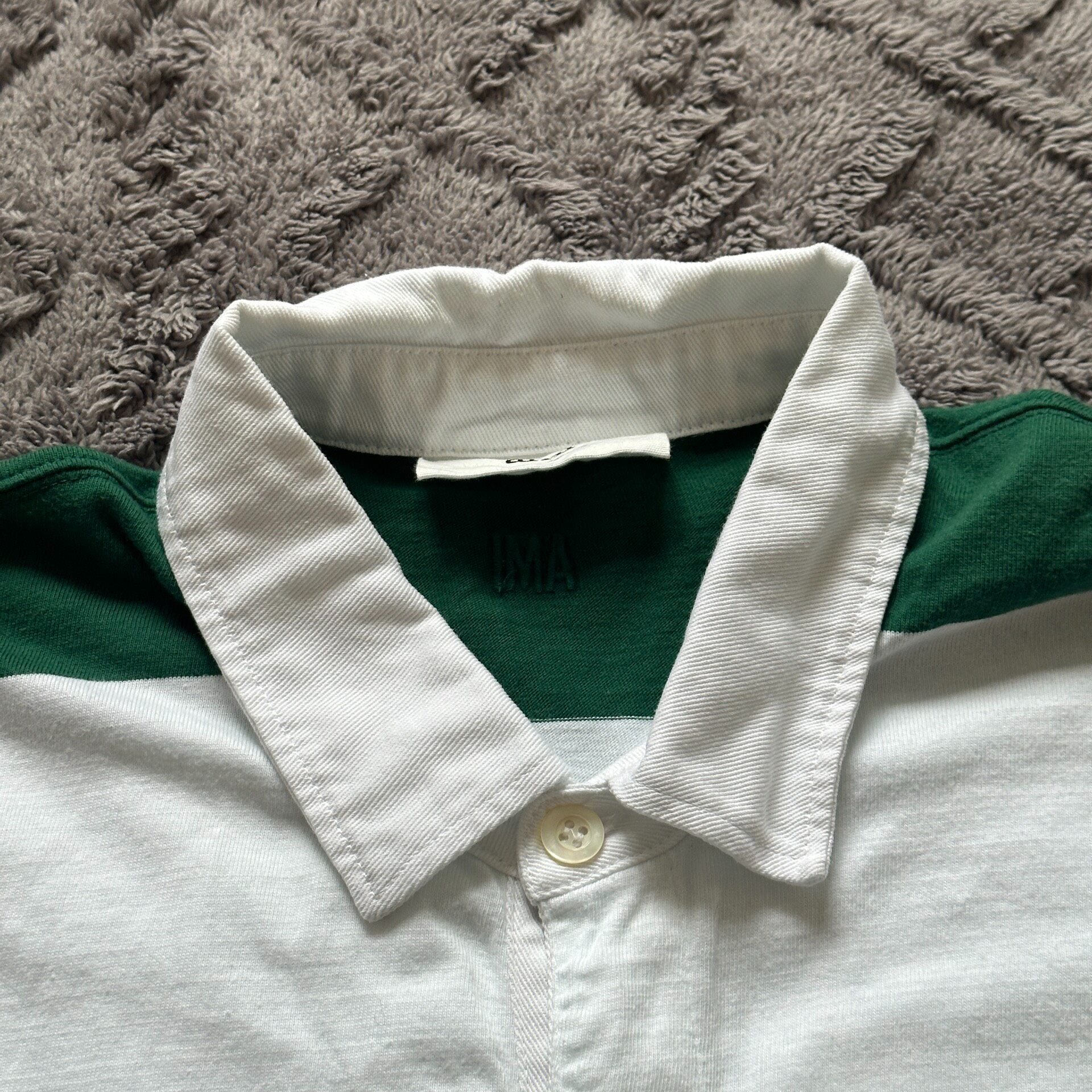 Ami Paris White Green Heart Polo Shirt — back