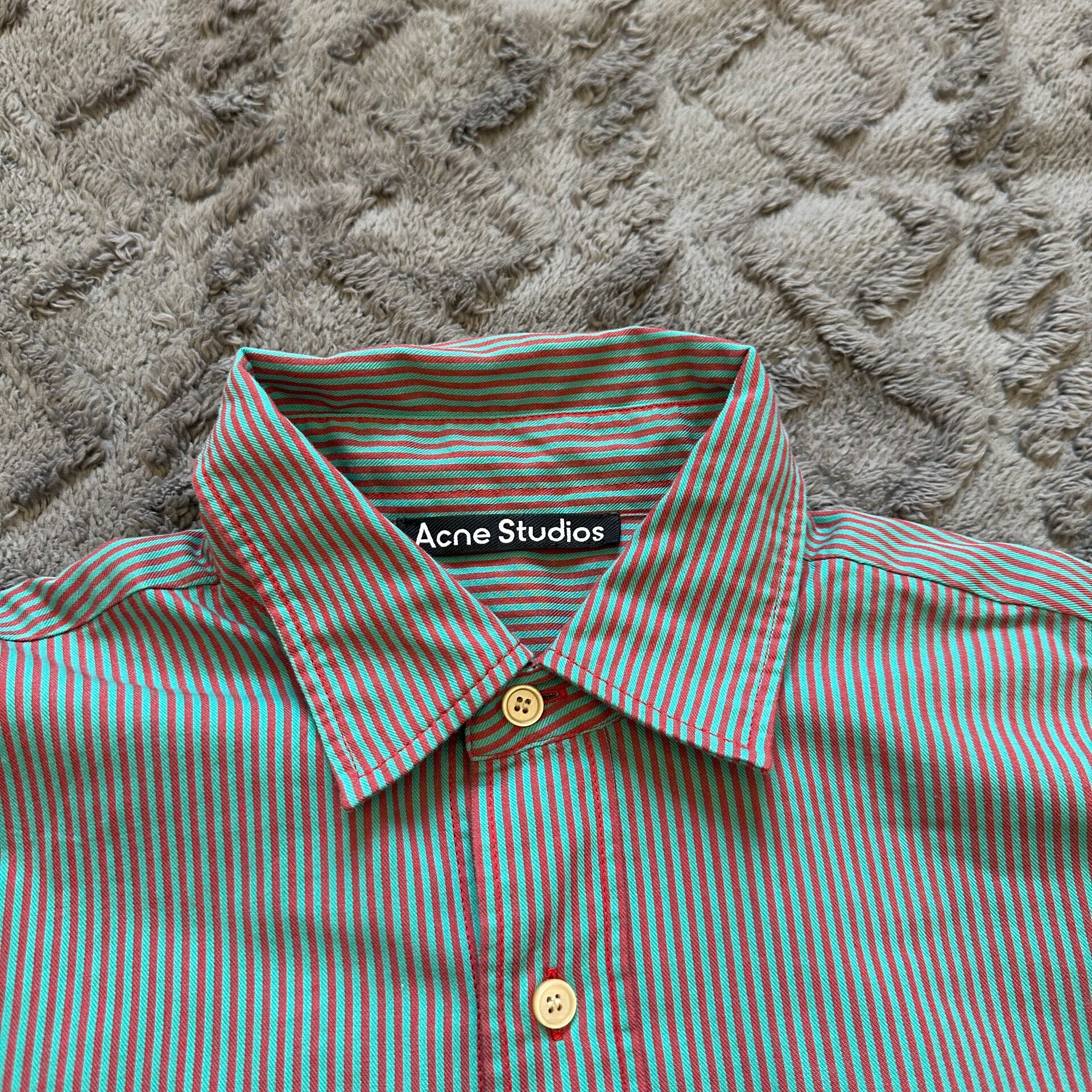 Acne Studios Striped Face Patch Shirt — front