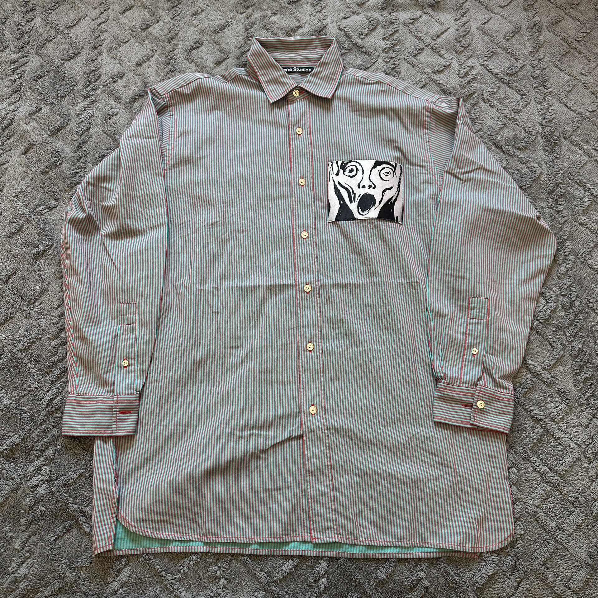 Acne Studios Striped Face Patch Shirt