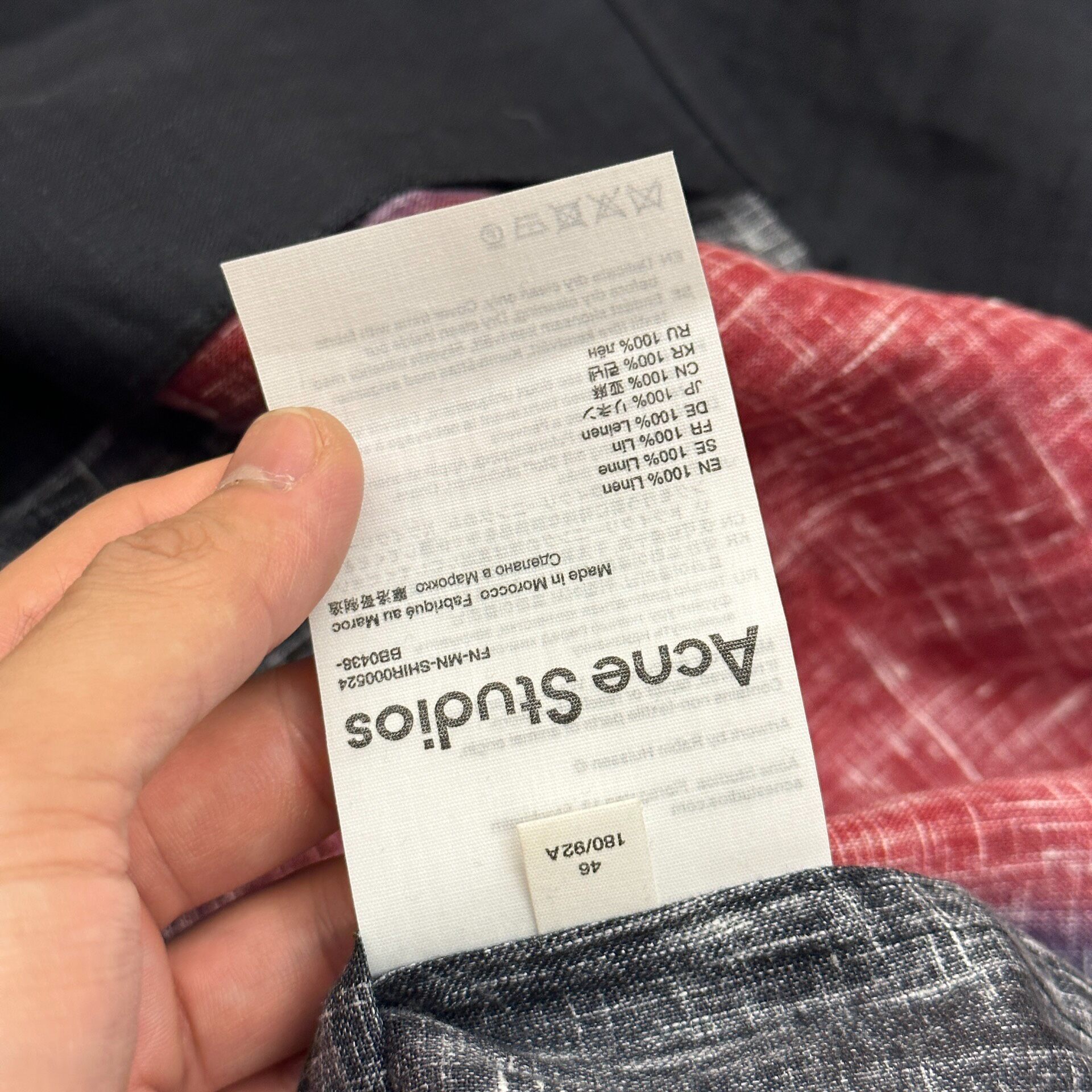 Acne Studios Linen Short Sleeve Shirt — label