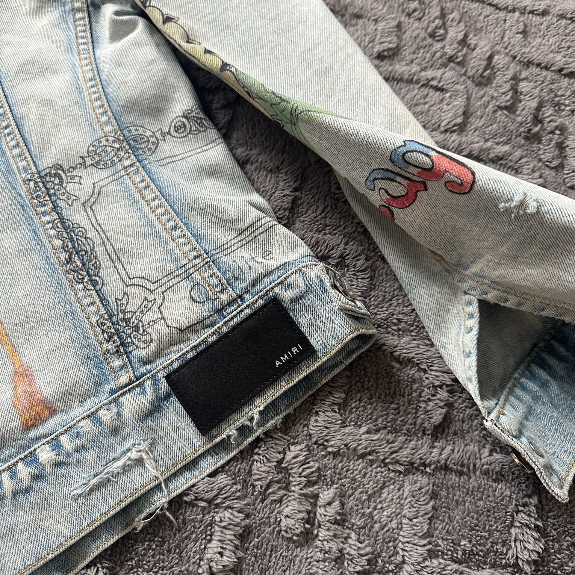 Amiri Rare Distressed Denim Jacket — back