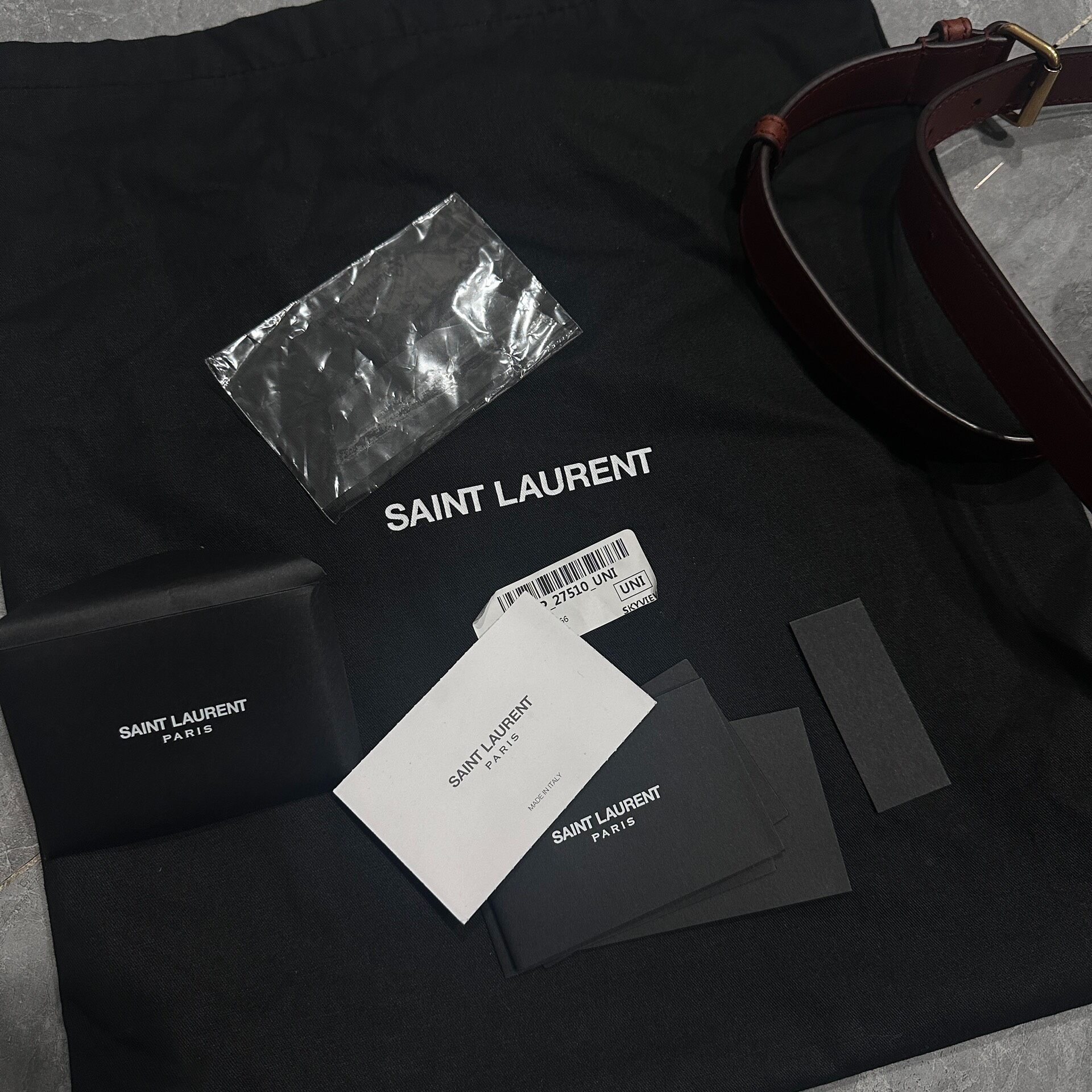 Saint Laurent YSL Monogram Brown Crossbody Bag — label