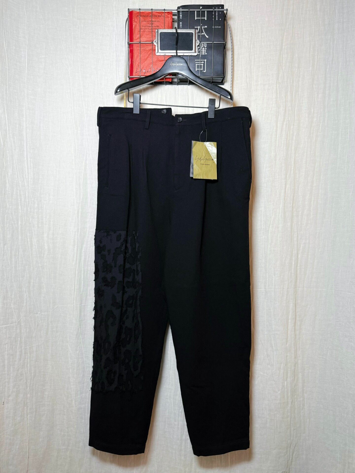 Yohji Pour Homme 22AW Frayed Leopard Pants — back