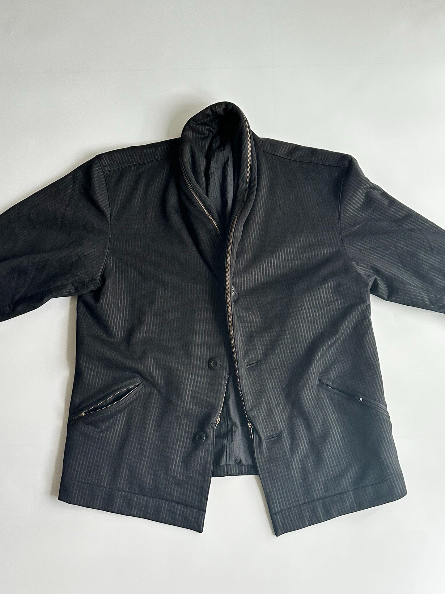 Issey Miyake Men Draped Collar Jacket — front