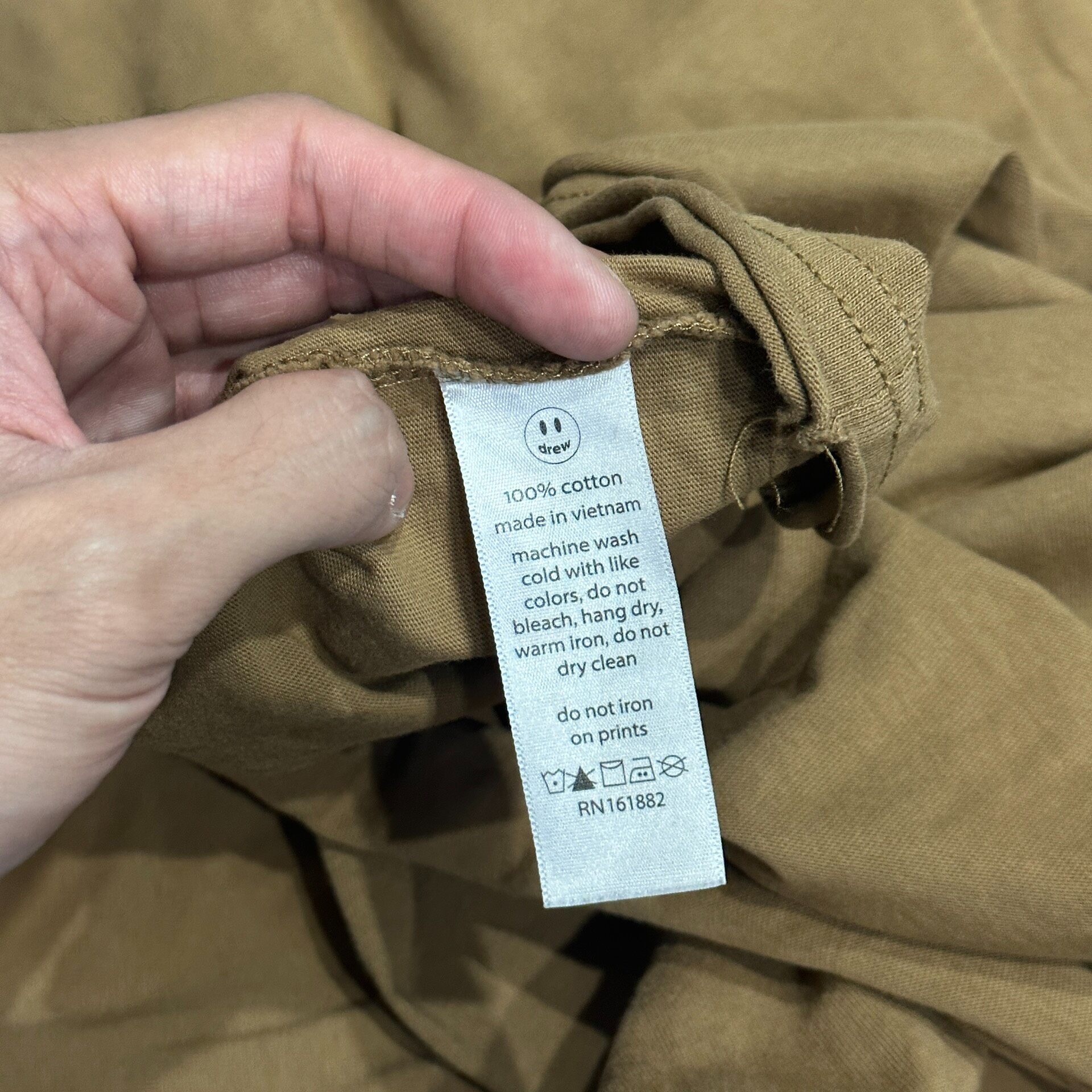 DrewHouse Brown Long-Sleeve Tee — label